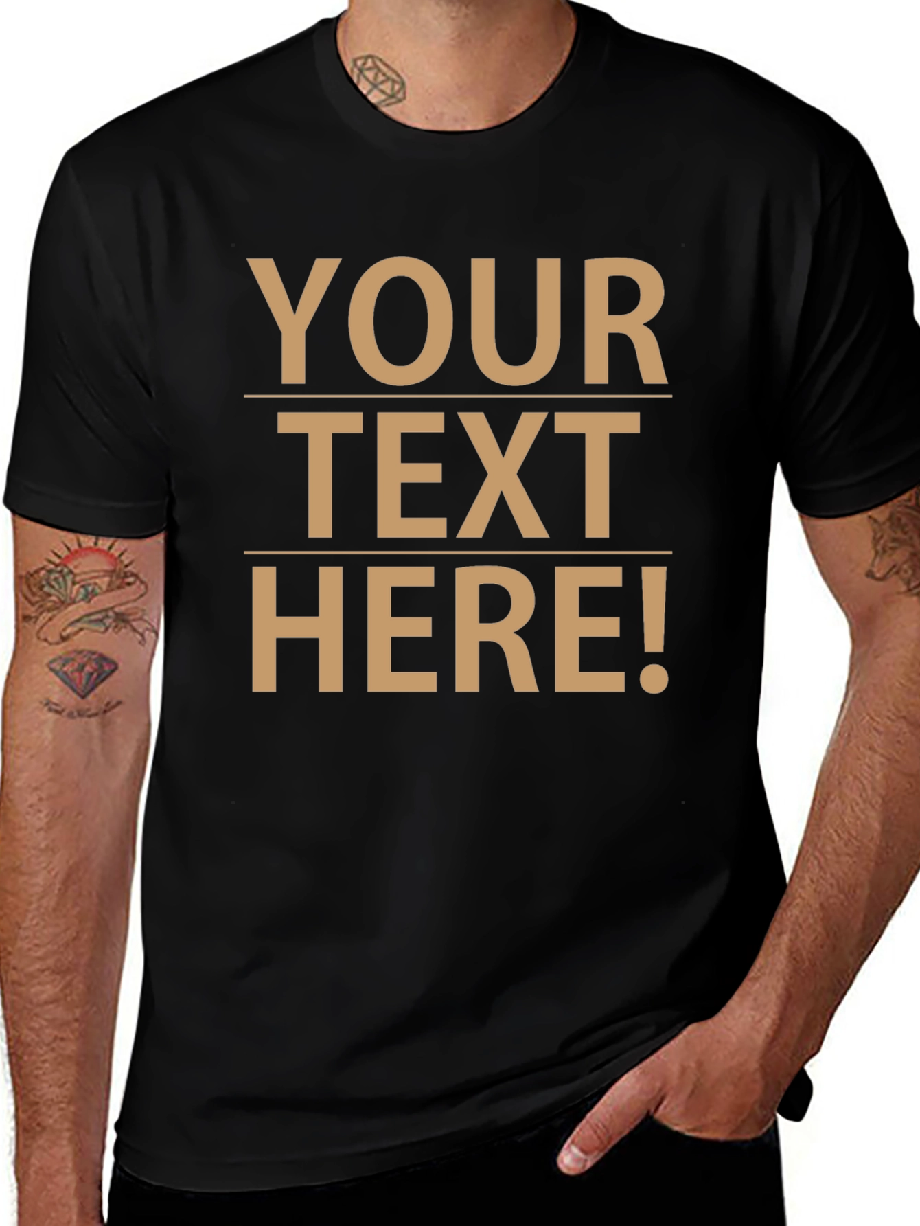 Customizable Text Black T-Shirt