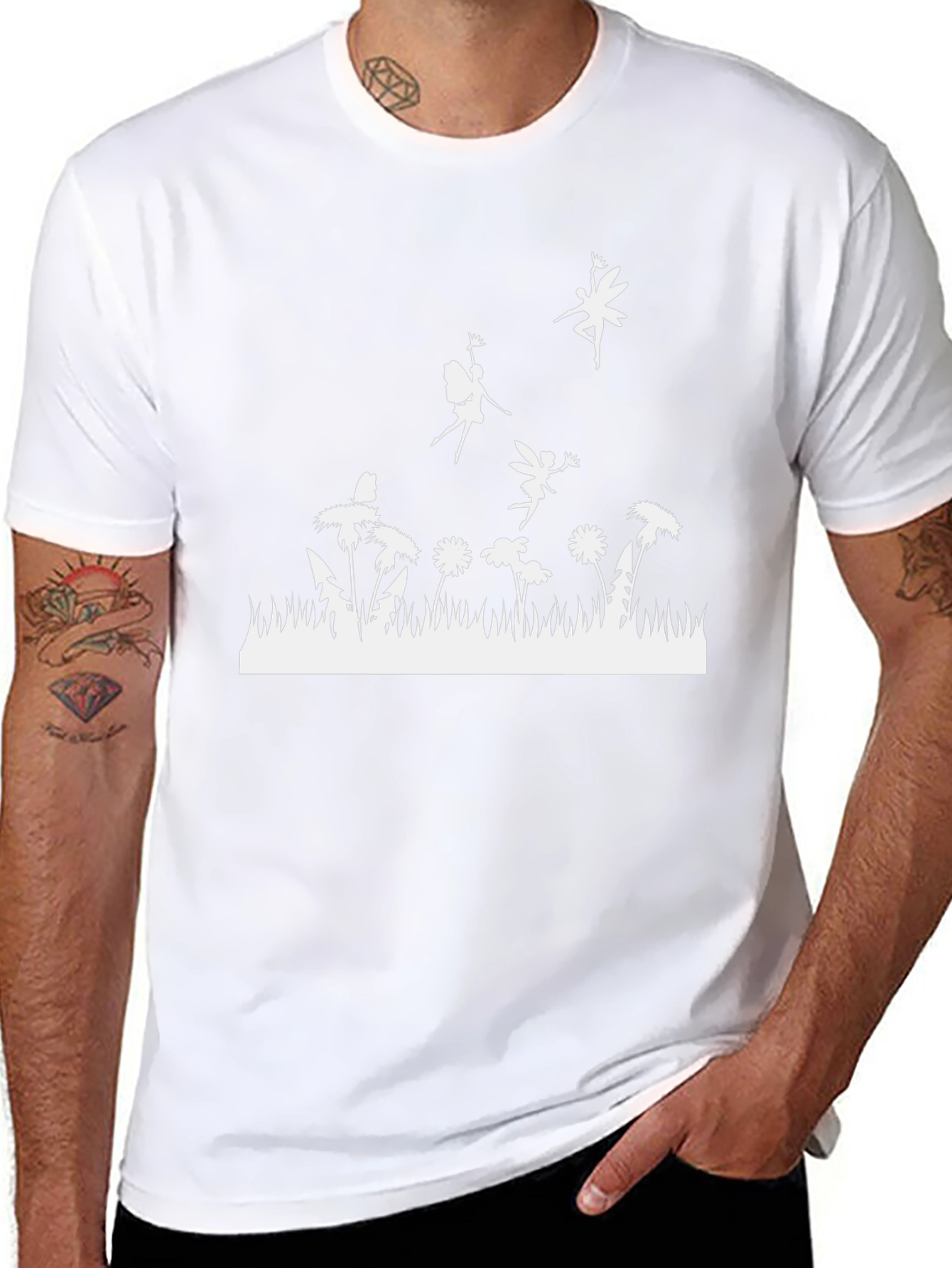 Fairy Meadow Graphic Tee - Black Cotton T-Shirt