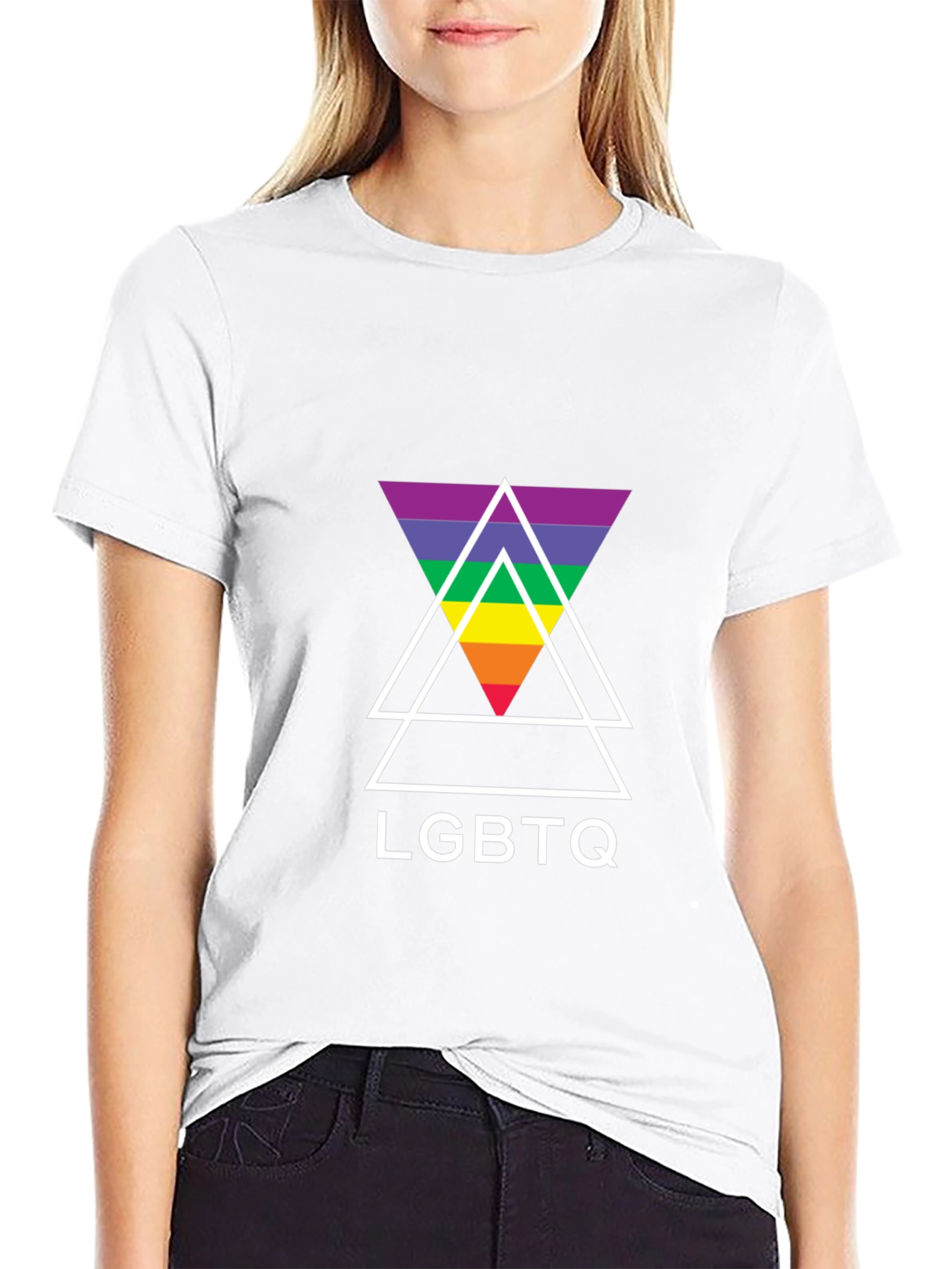 LGBTQ Rainbow Triangle Graphic T-Shirt