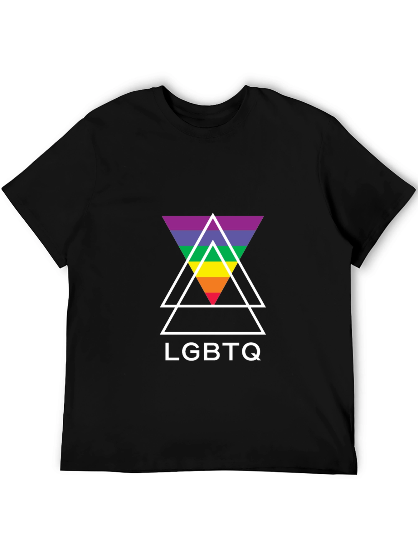 LGBTQ Rainbow Triangle Graphic T-Shirt