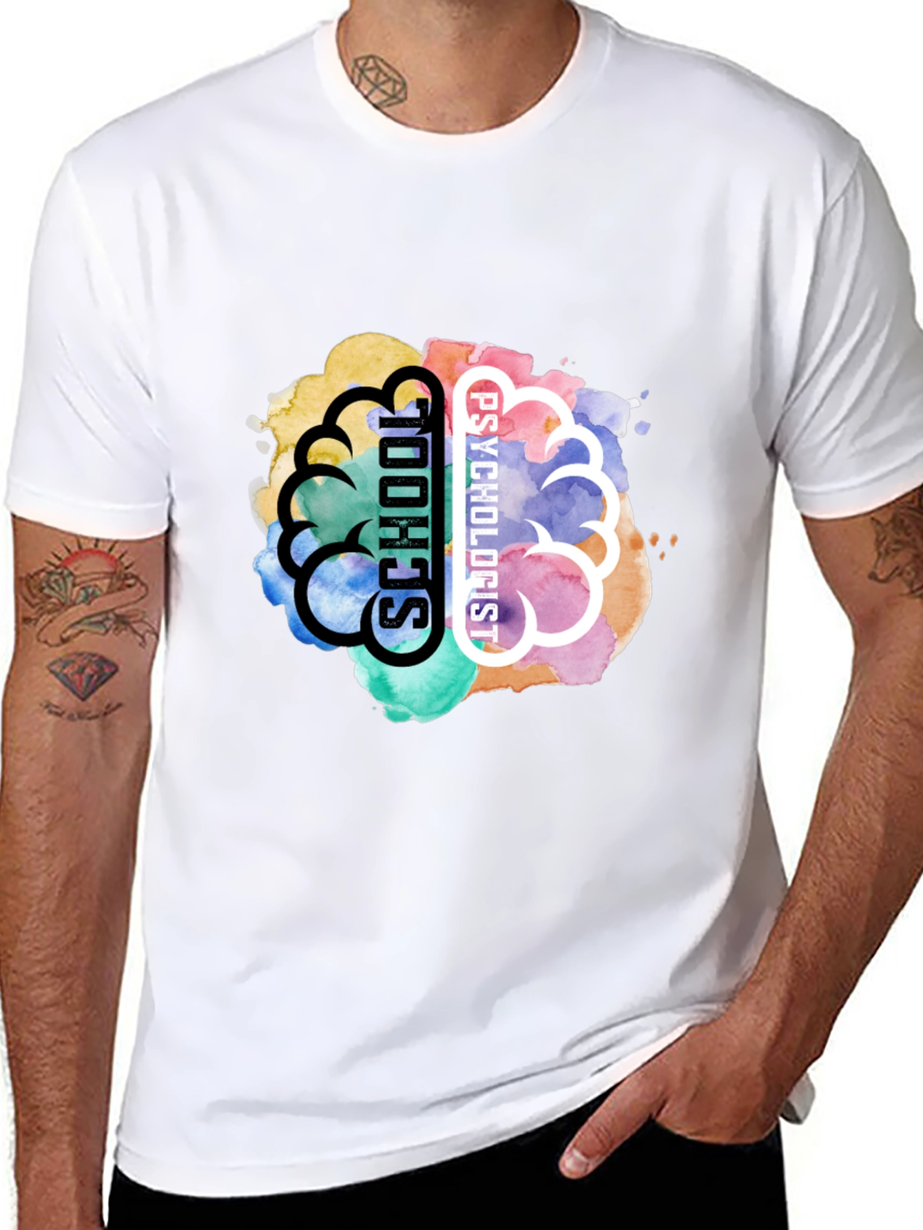 School Psychologist Brain Graphic T-Shirt