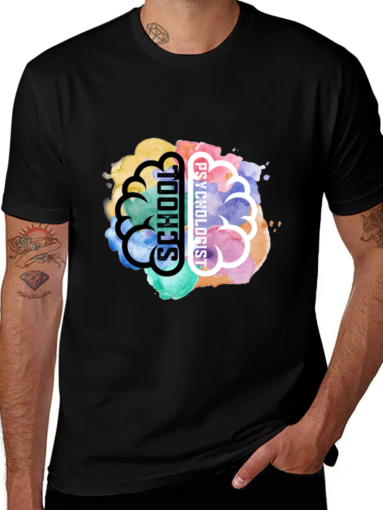 School Psychologist Brain Graphic T-Shirt