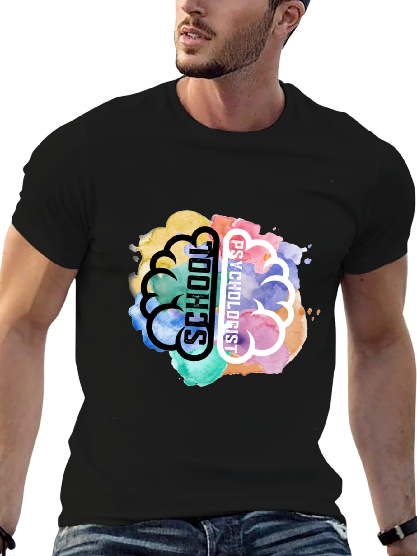 School Psychologist Brain Graphic T-Shirt