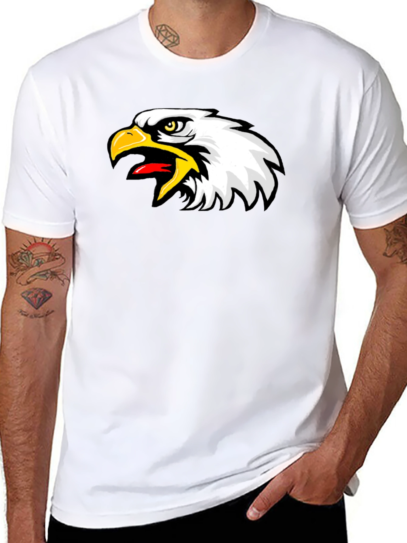Eagle Graphic Black T-Shirt - Bold Bird Design