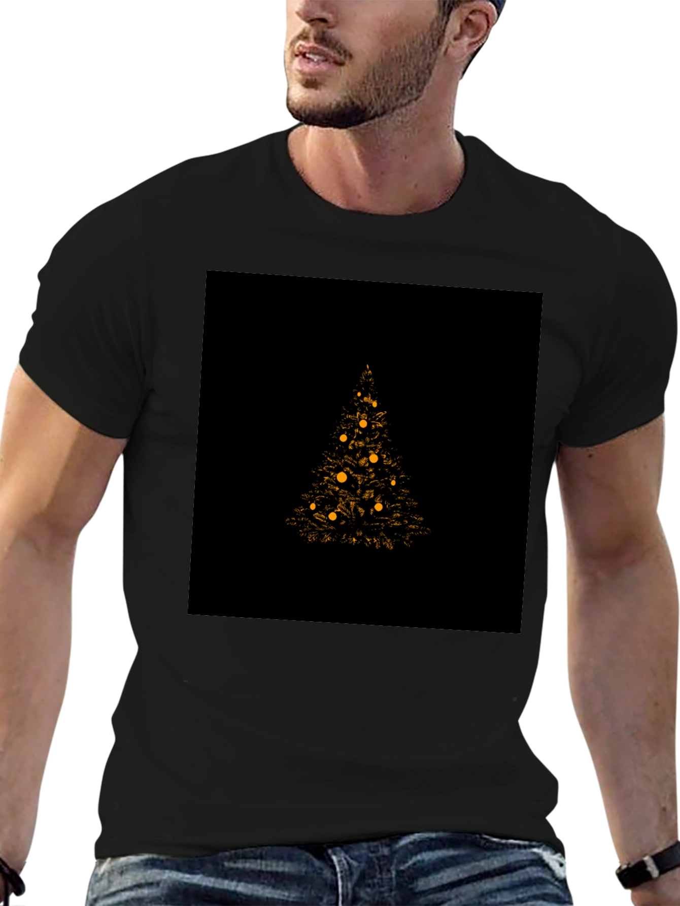 Christmas Tree Graphic Tee - Black