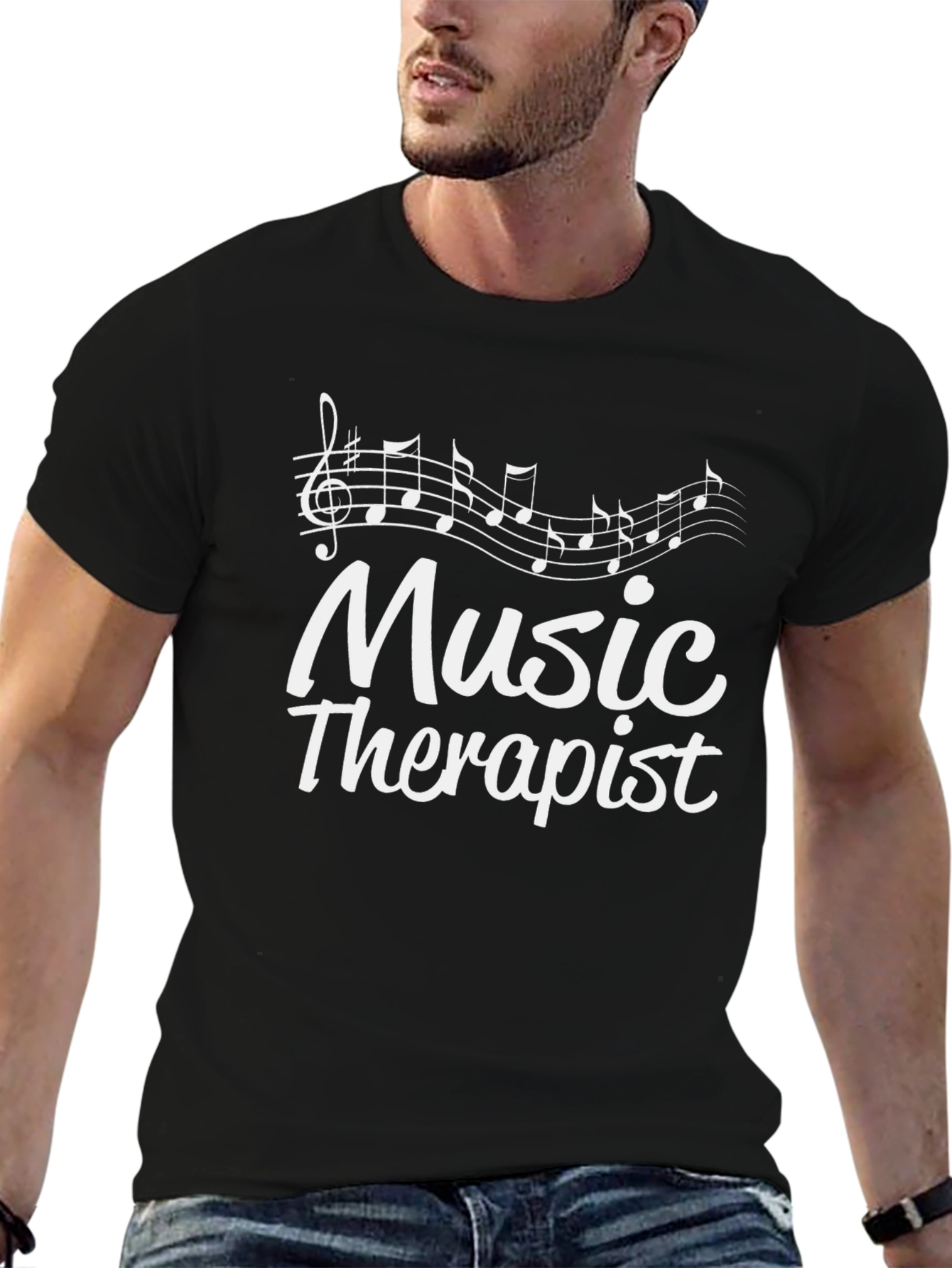 Music Therapist T-Shirt - Black Tee
