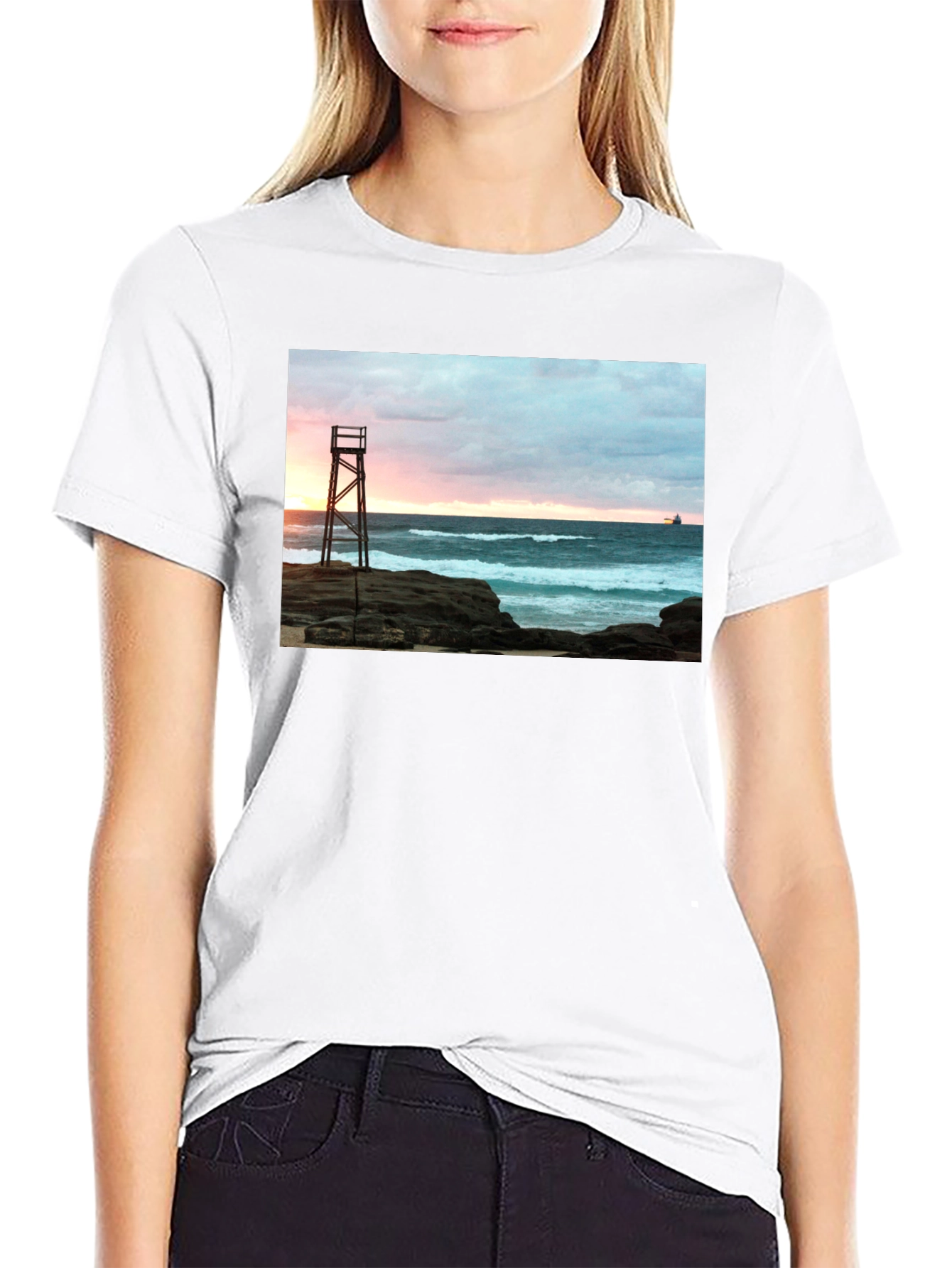 Ocean View Sunset Graphic Tee