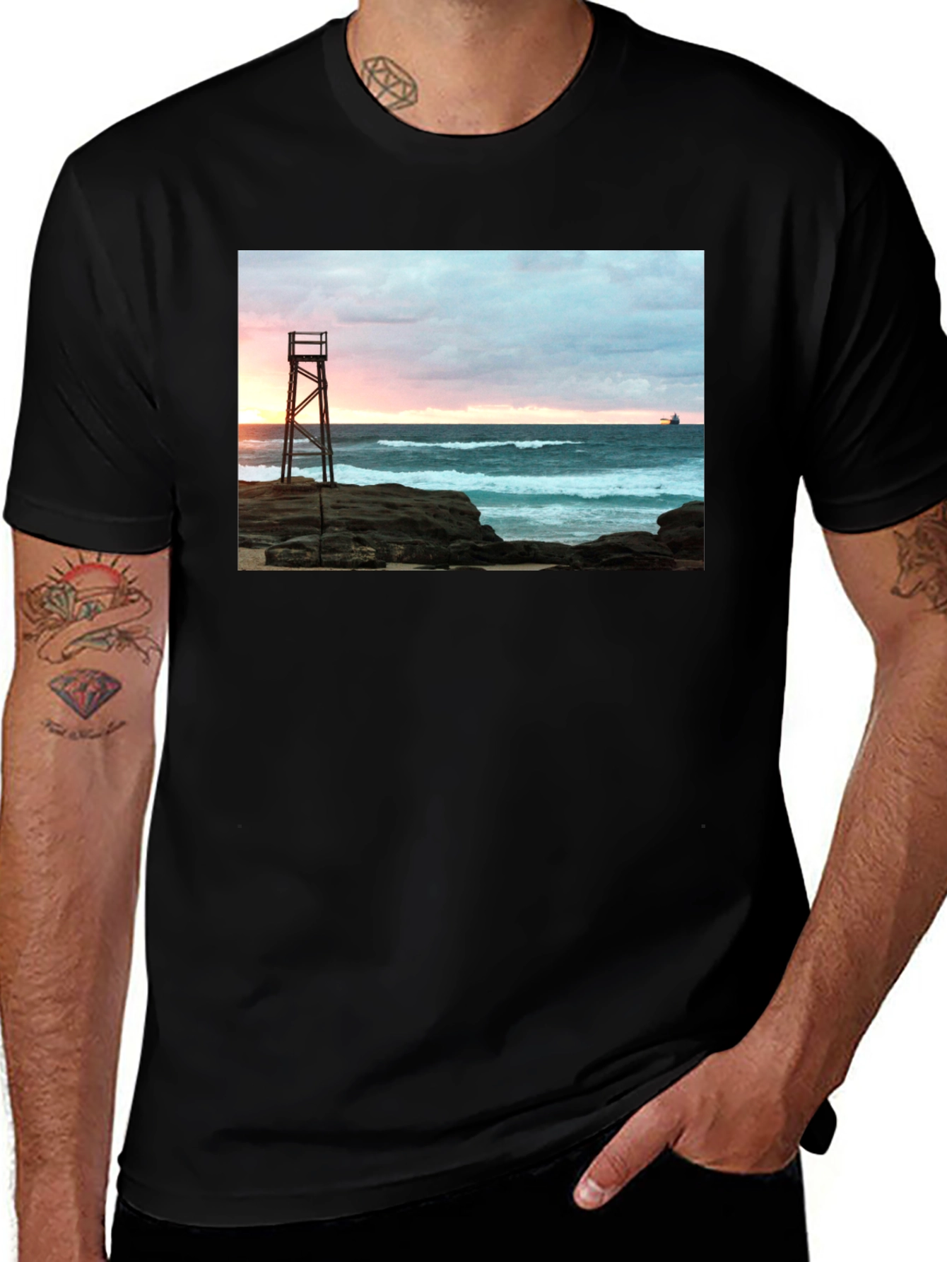 Ocean View Sunset Graphic Tee