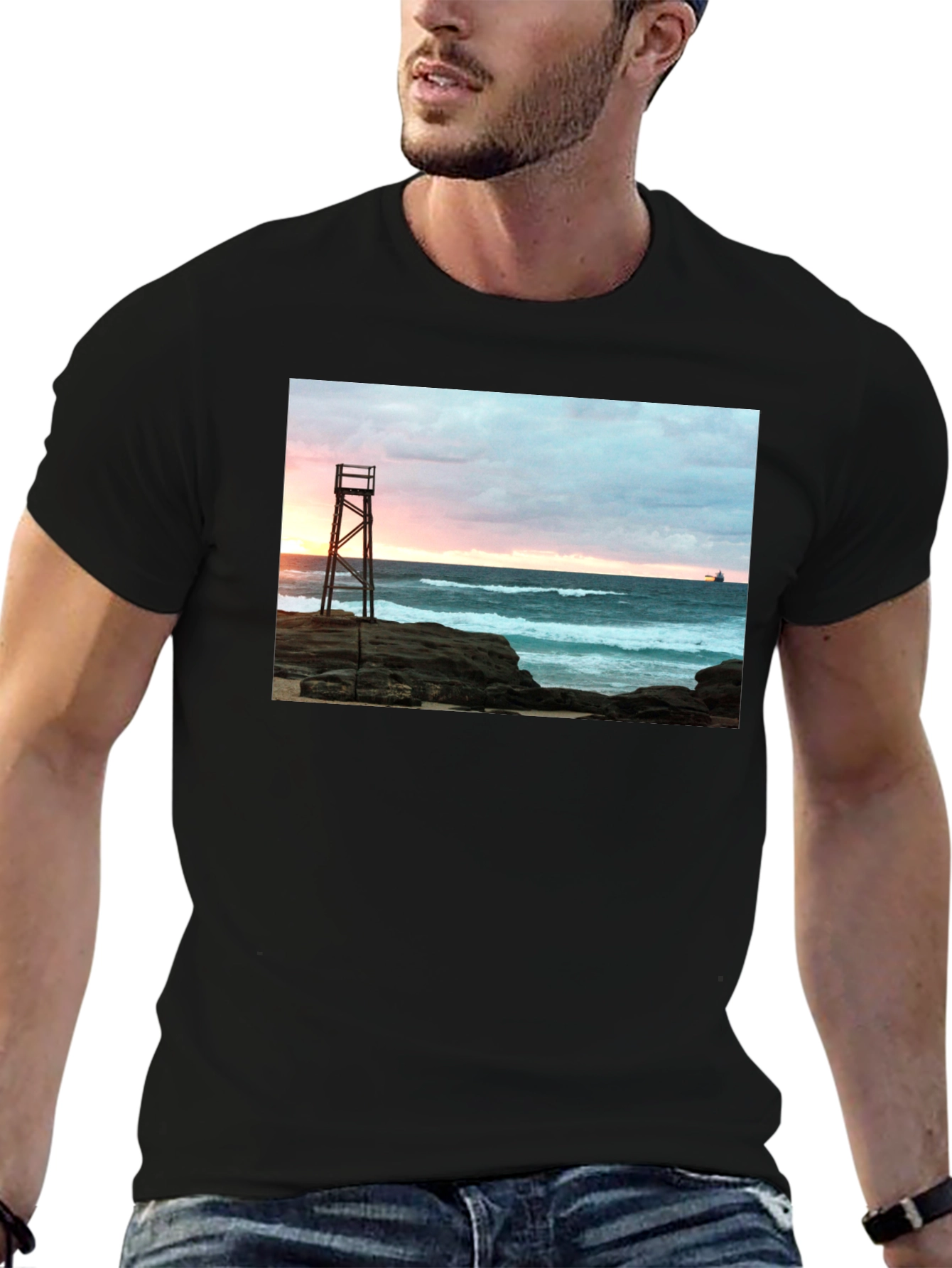 Ocean View Sunset Graphic Tee