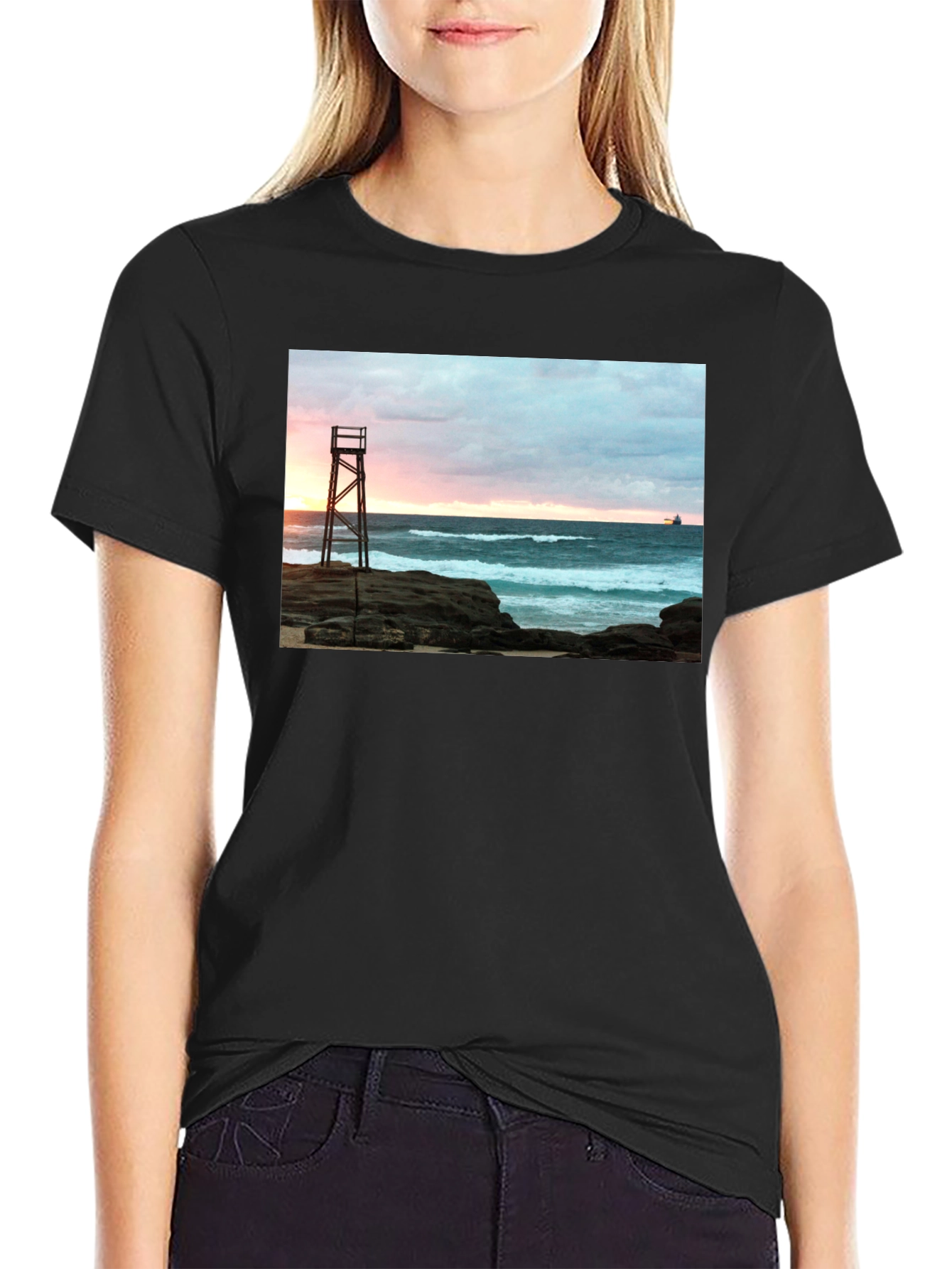 Ocean View Sunset Graphic Tee