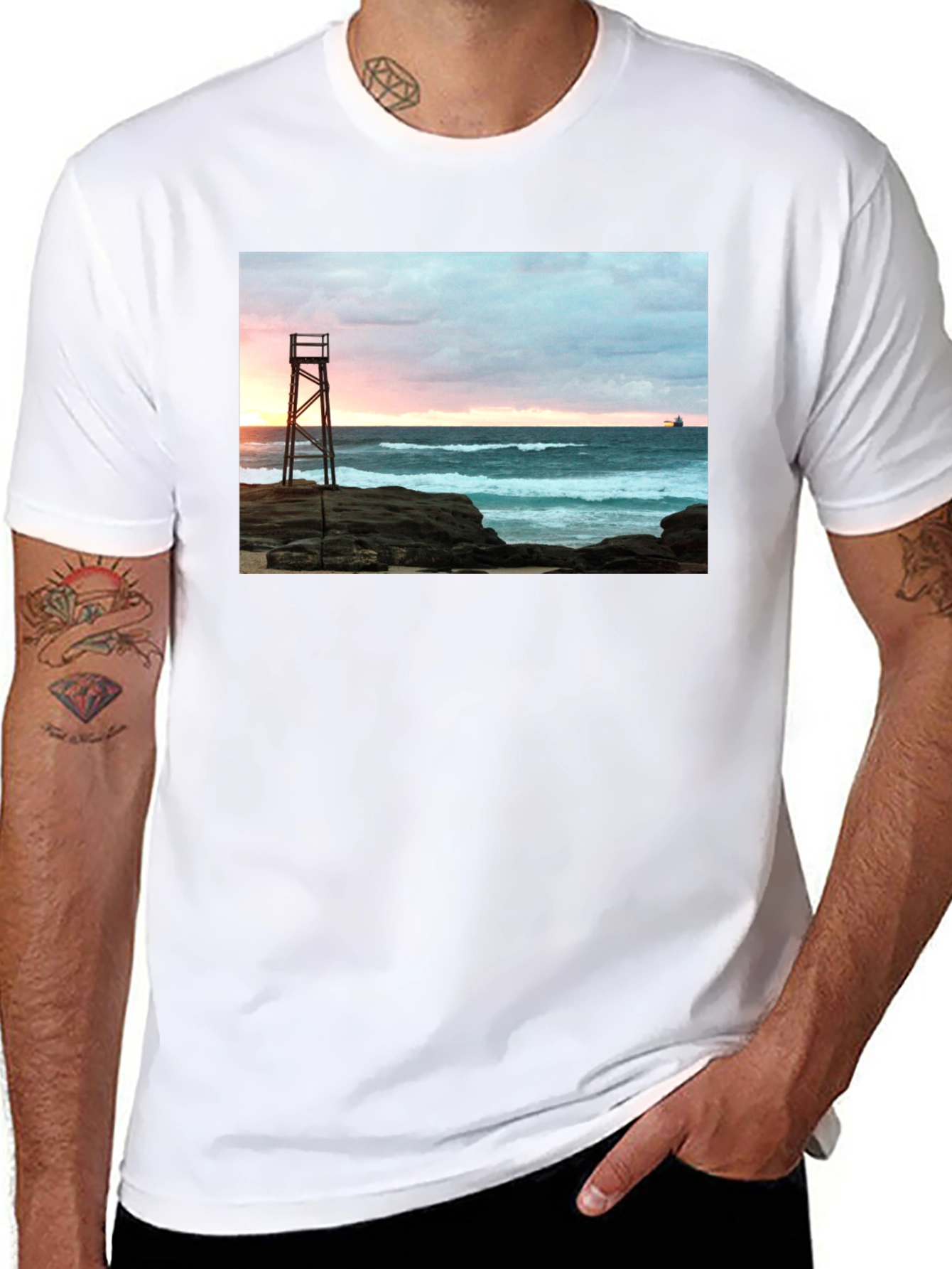 Ocean View Sunset Graphic Tee