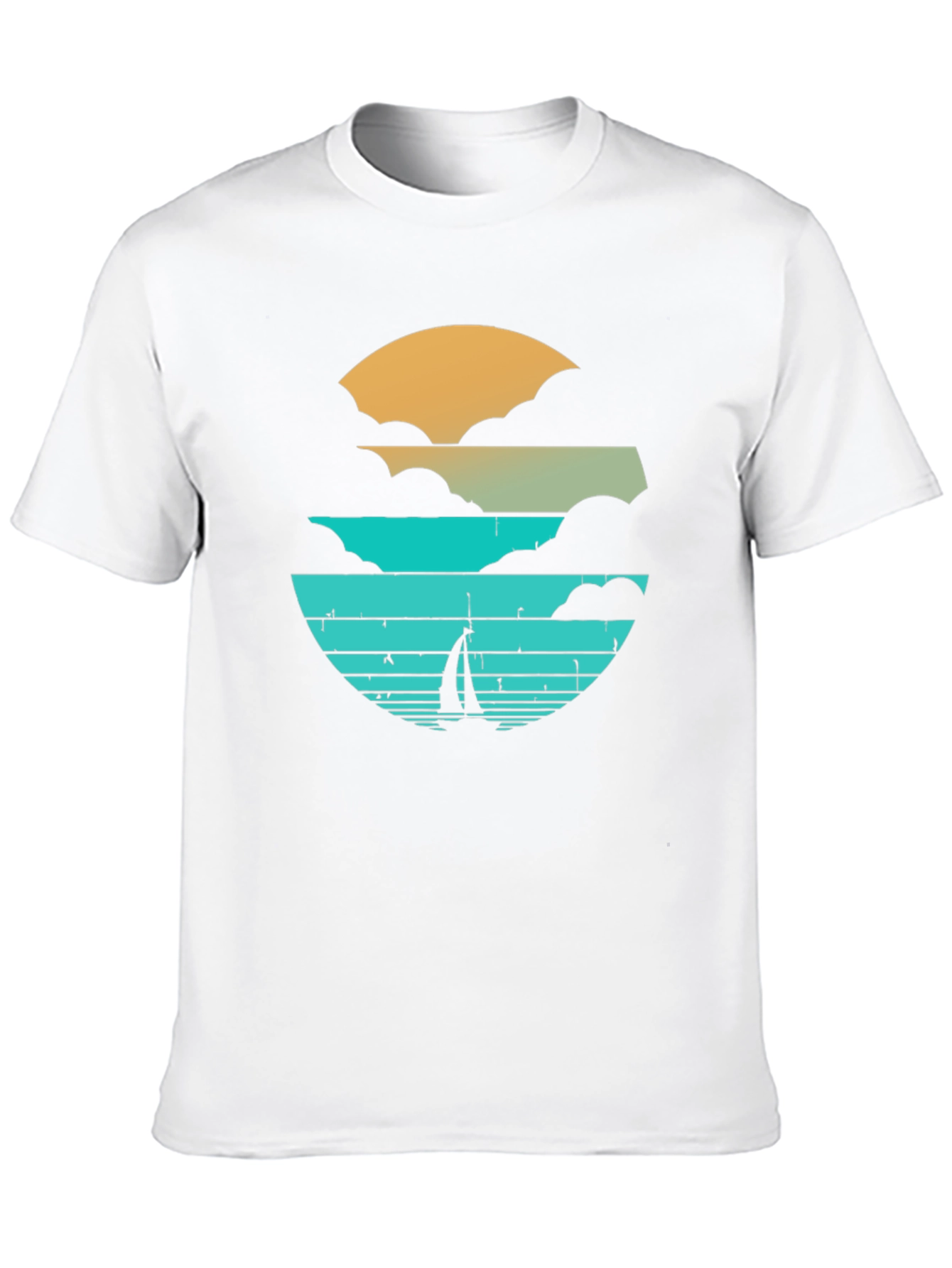 Sunset Sailboat Graphic Tee - Black