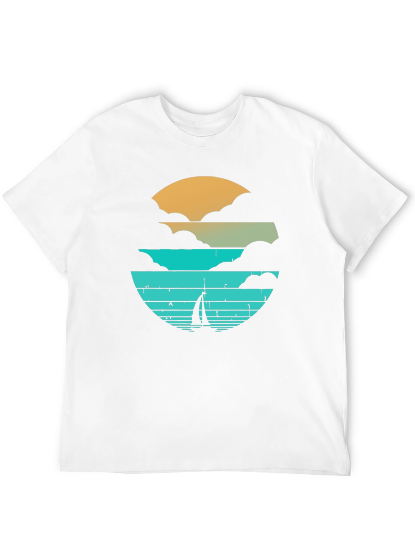 Sunset Sailboat Graphic Tee - Black