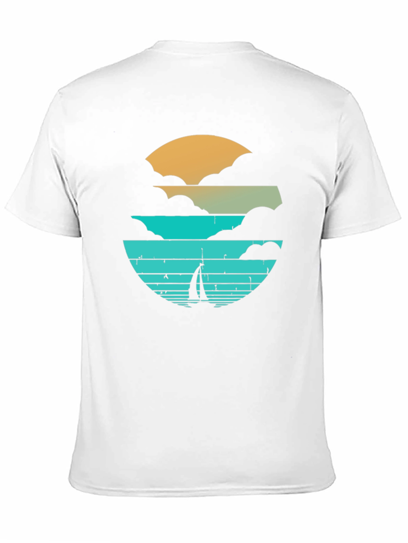 Sunset Sailboat Graphic Tee - Black