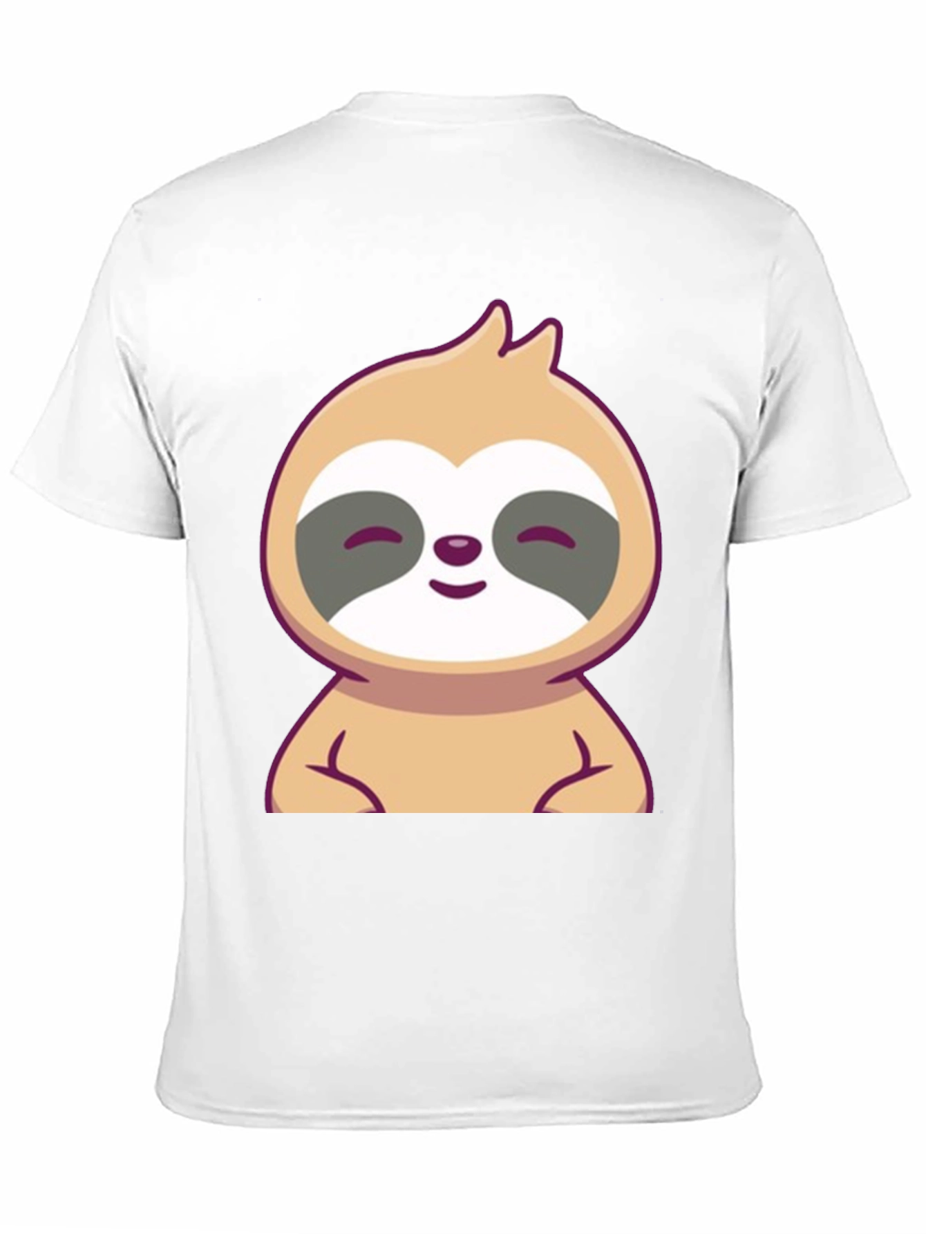 Cute Sloth Graphic Tee - Black Cotton T-Shirt