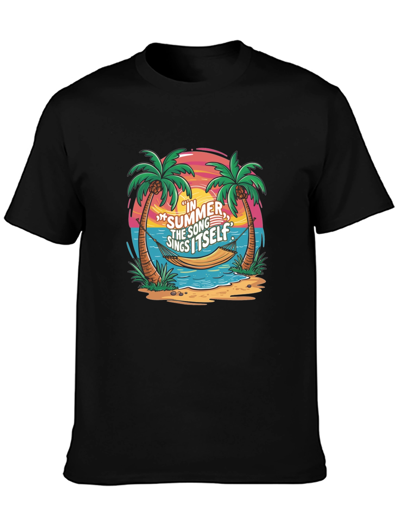 Summer Song T-Shirt - Tropical Hammock Graphic Tee
