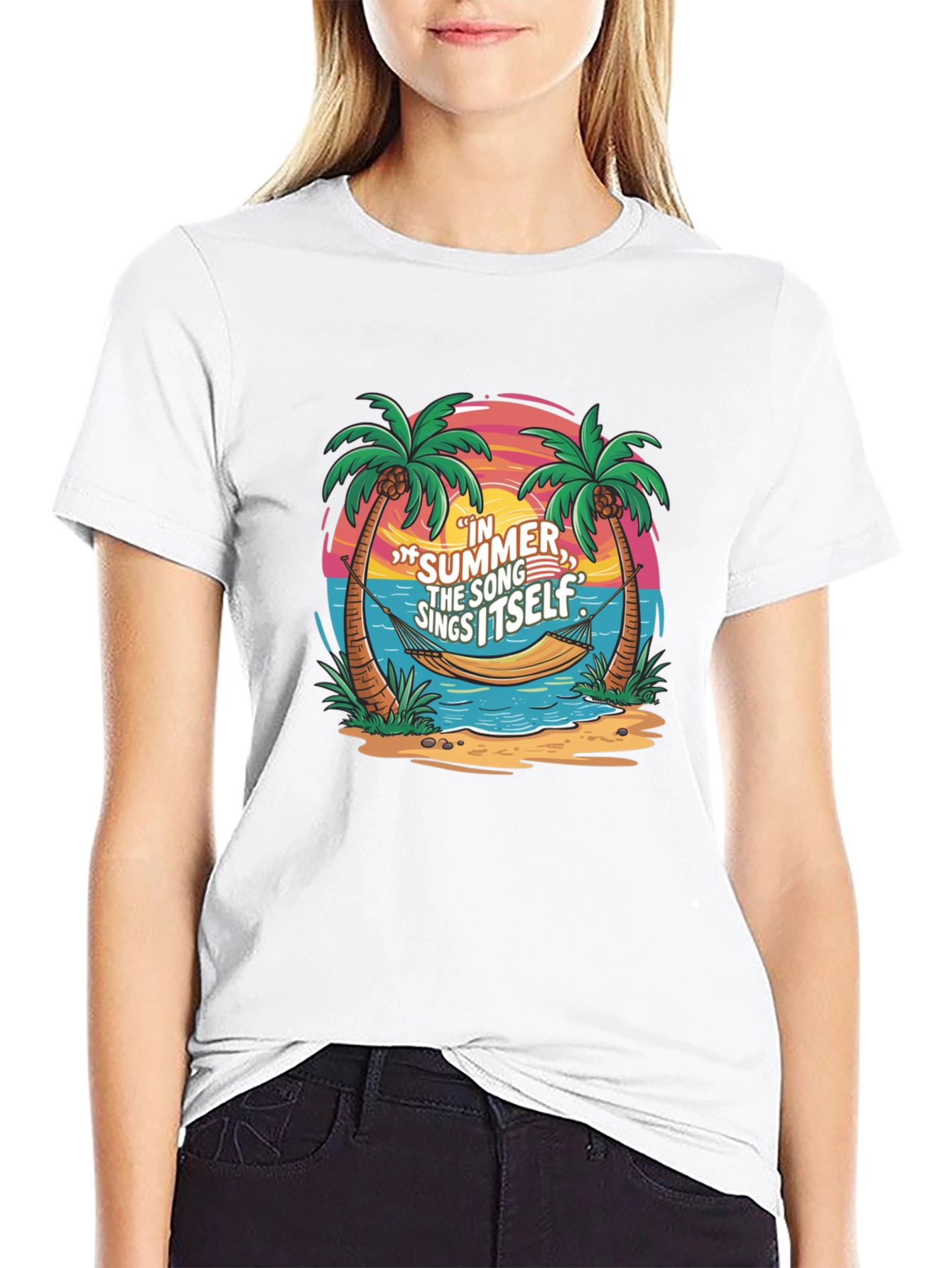 Summer Song T-Shirt - Tropical Hammock Graphic Tee