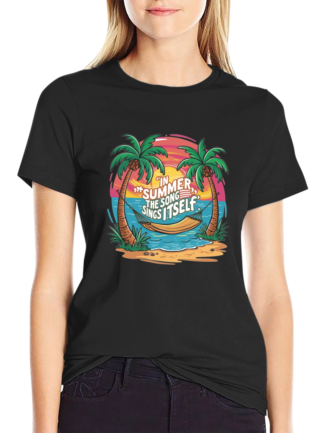 Summer Song T-Shirt - Tropical Hammock Graphic Tee
