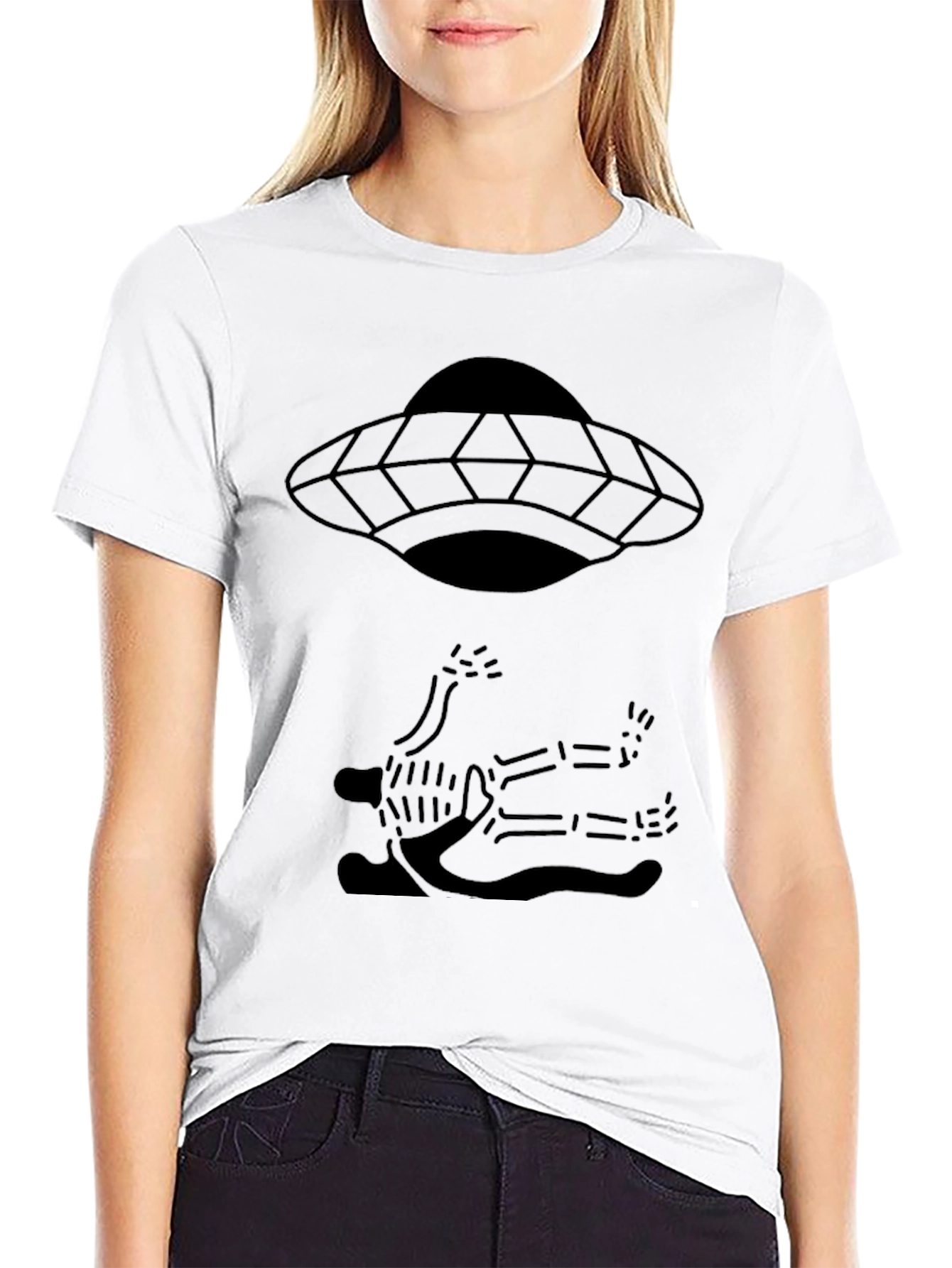 UFO Abduction Tee - Black Graphic T-Shirt