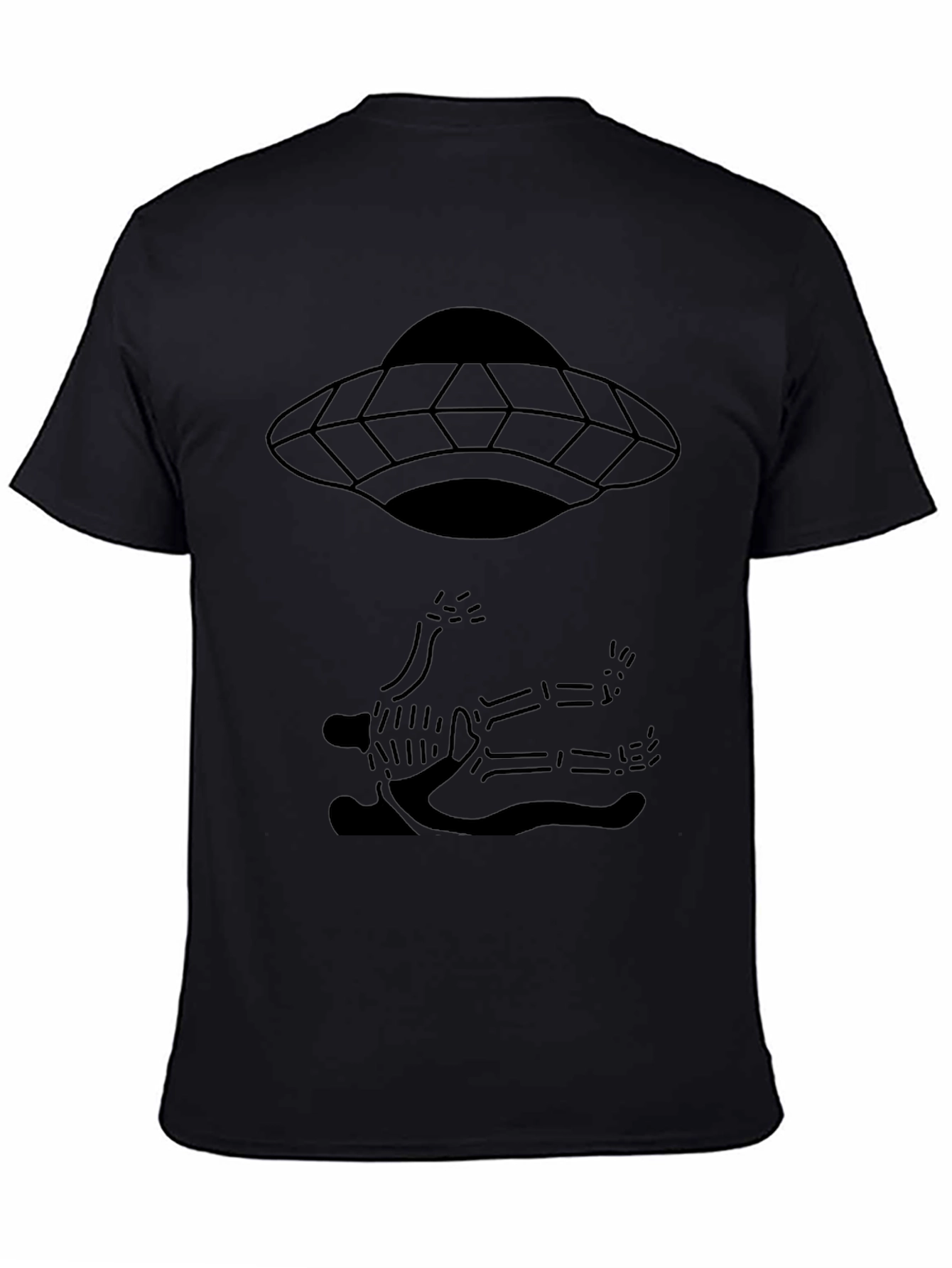 UFO Abduction Tee - Black Graphic T-Shirt