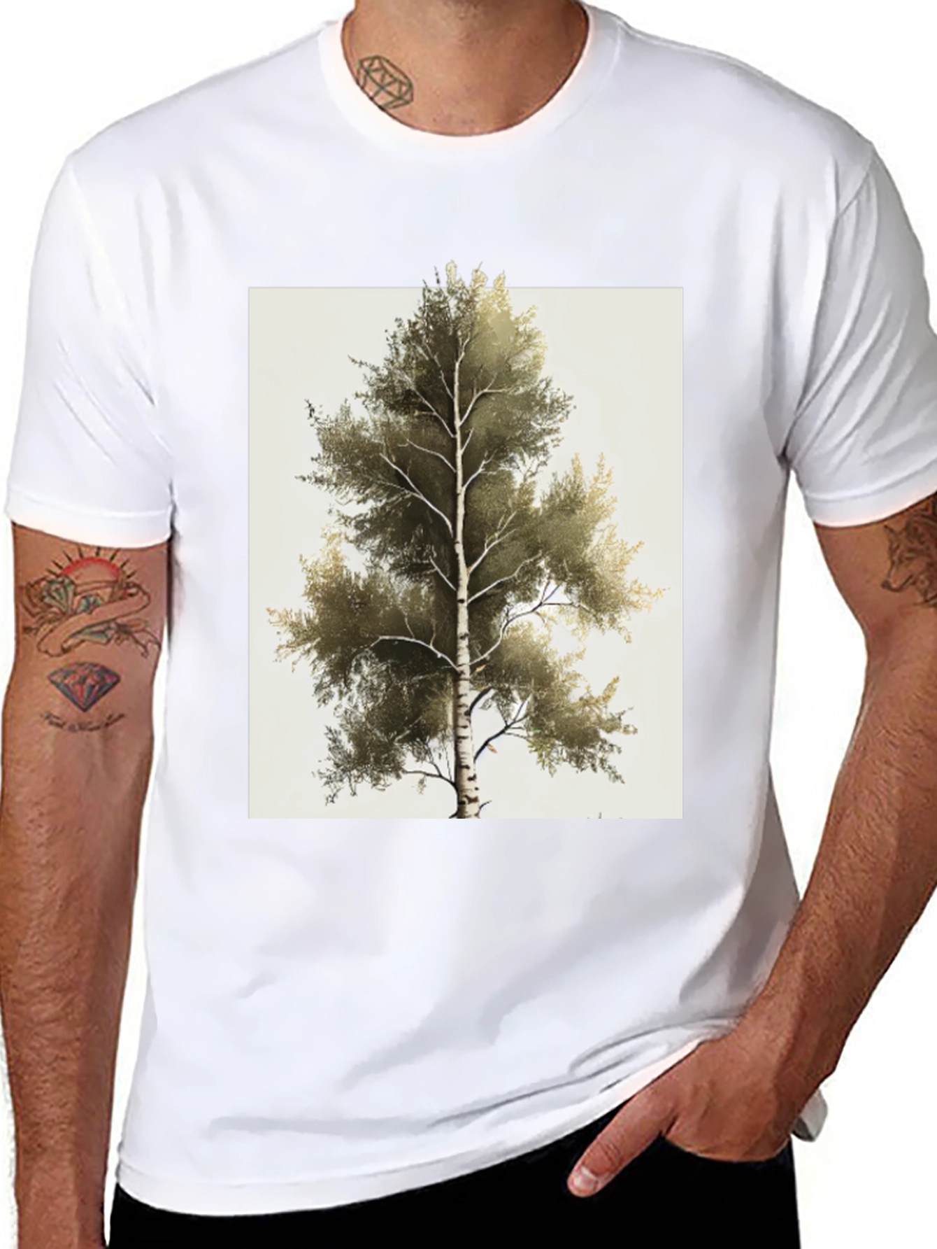 Birch Tree Graphic T-Shirt - Nature Inspired Tee