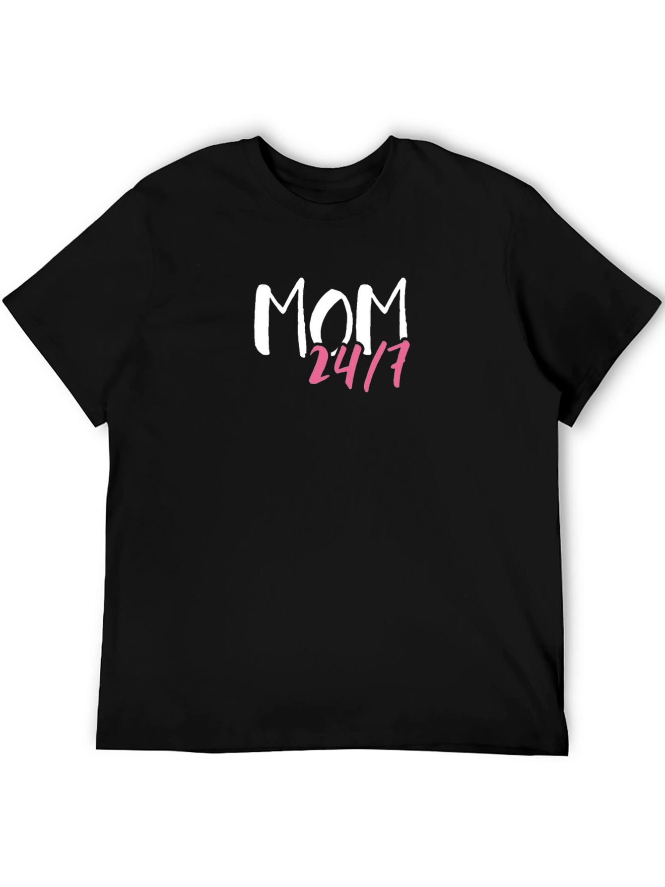 Mom 24/7 Graphic T-Shirt - Black Casual Tee