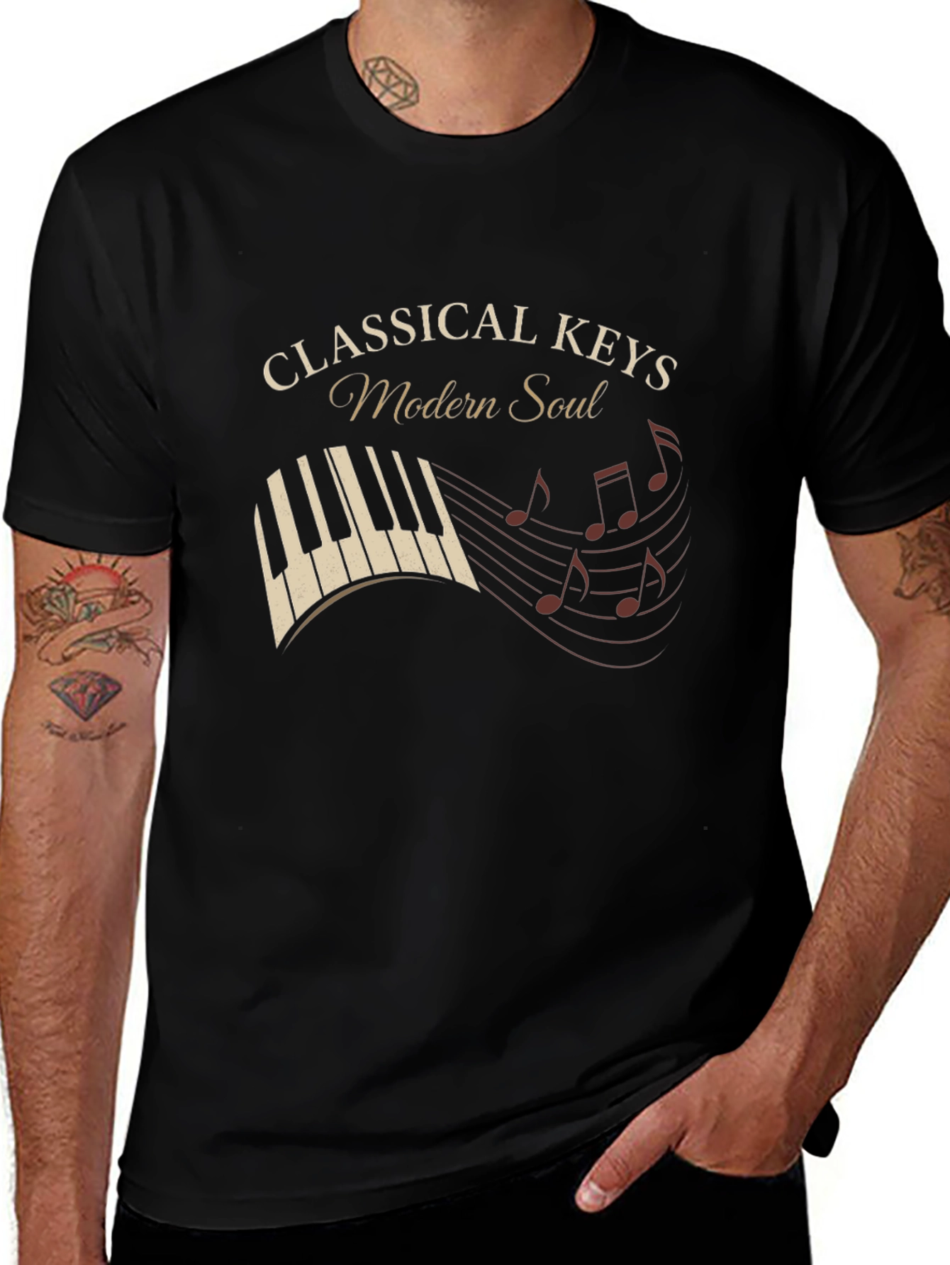 Classical Keys Modern Soul Black Graphic Tee