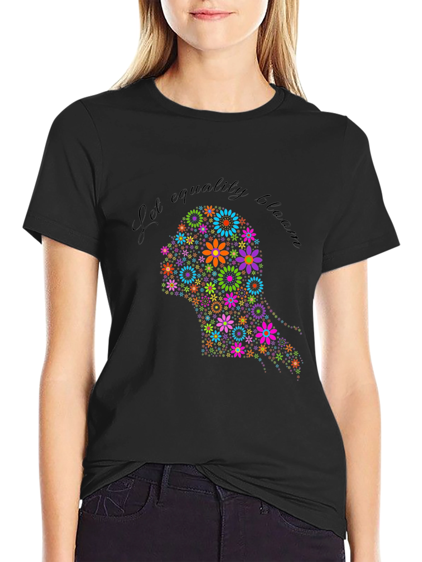 Equality Bloom Black Graphic Tee