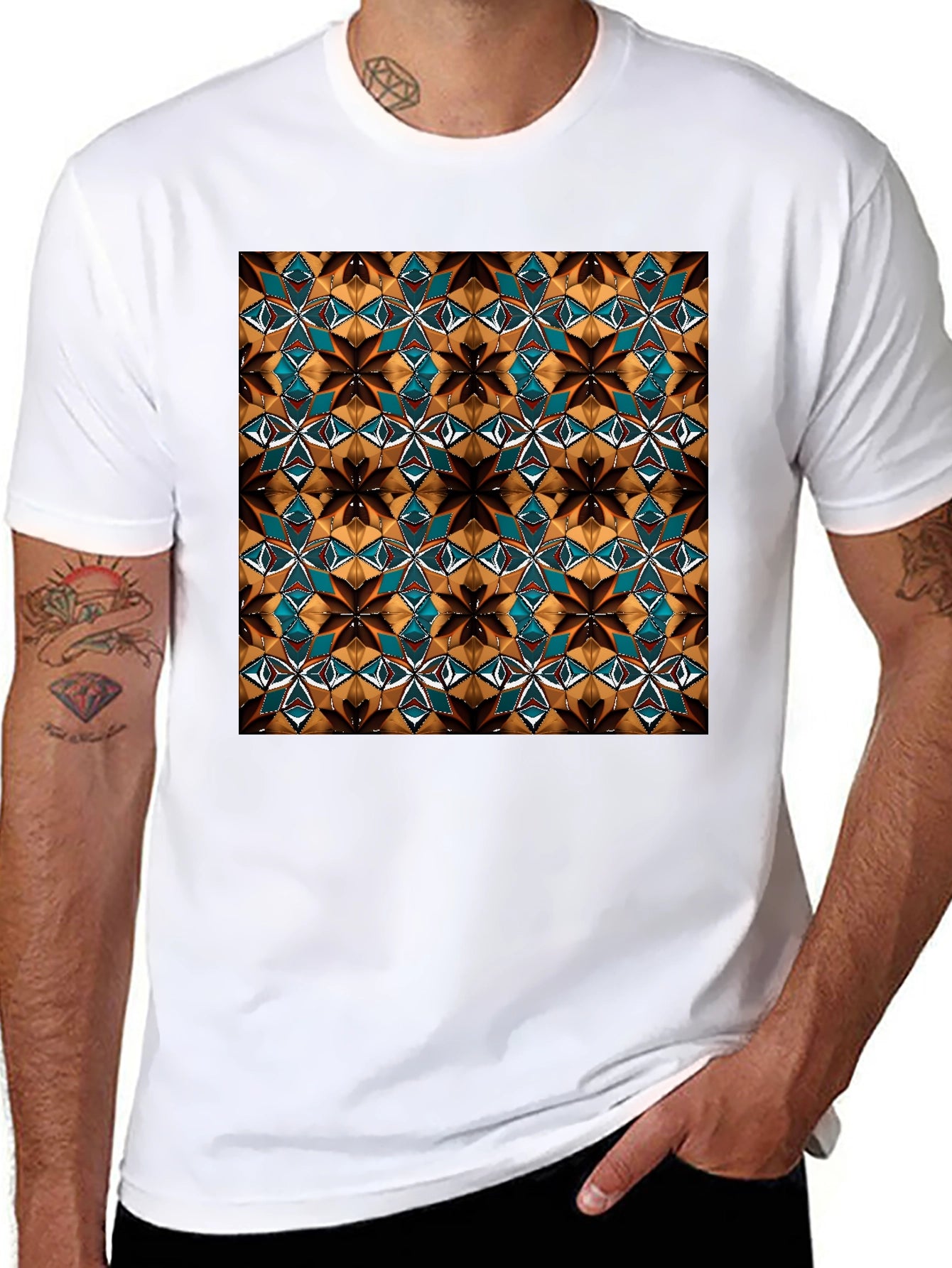 Geometric Pattern Tee - Unique Style Premium Comfort