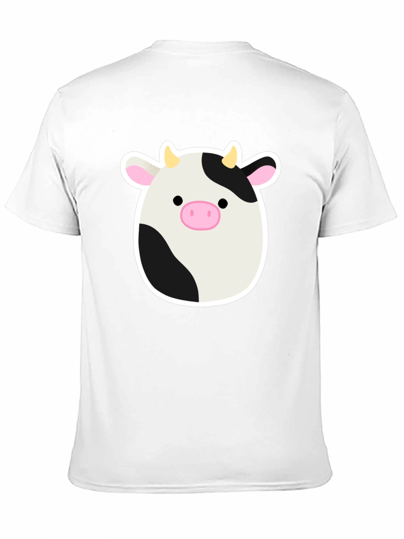 Cute Cartoon Cow Graphic Print Black T-Shirt