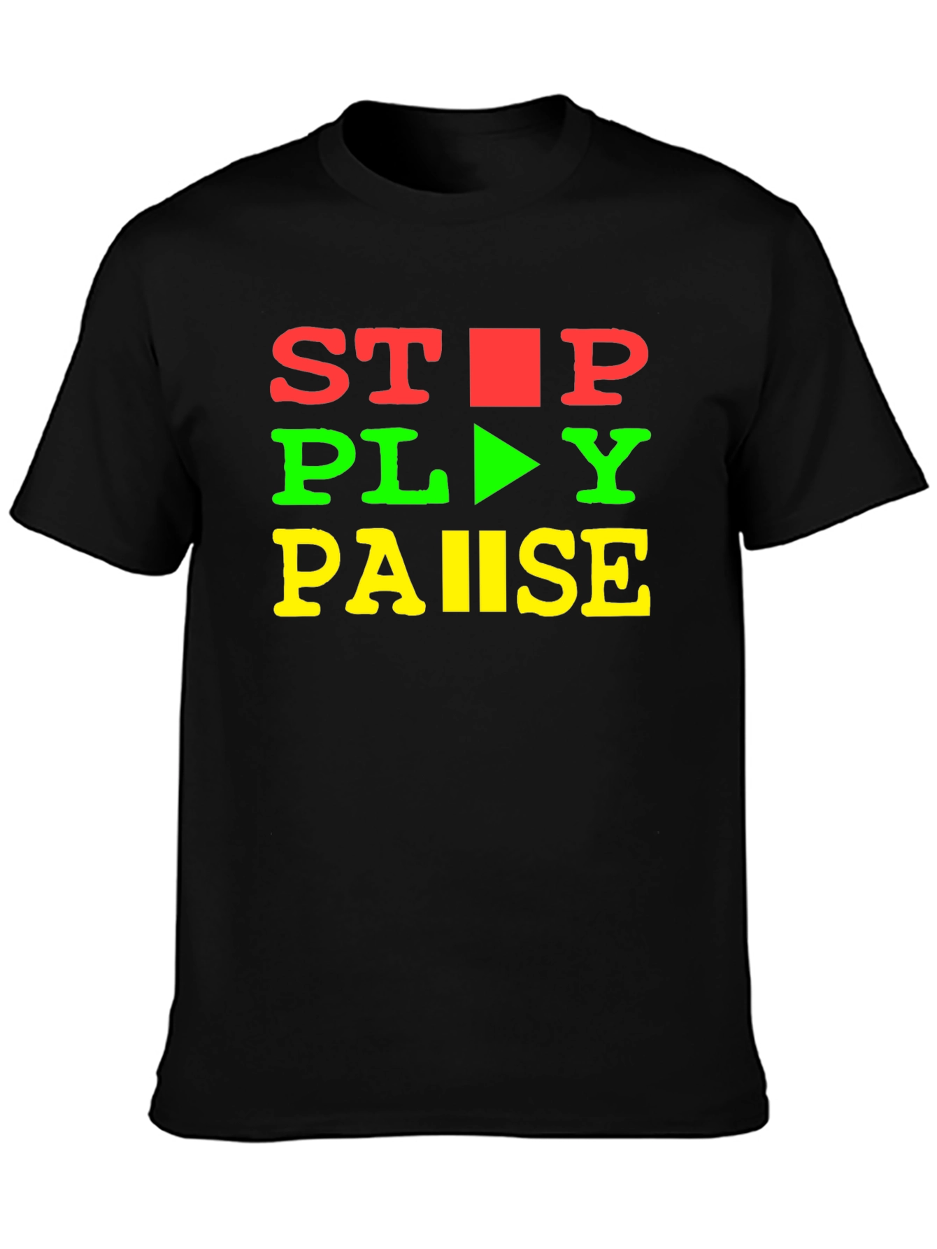 Stop Play Pause Graphic Tee