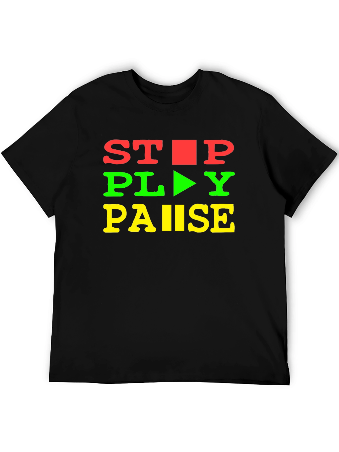 Stop Play Pause Graphic Tee