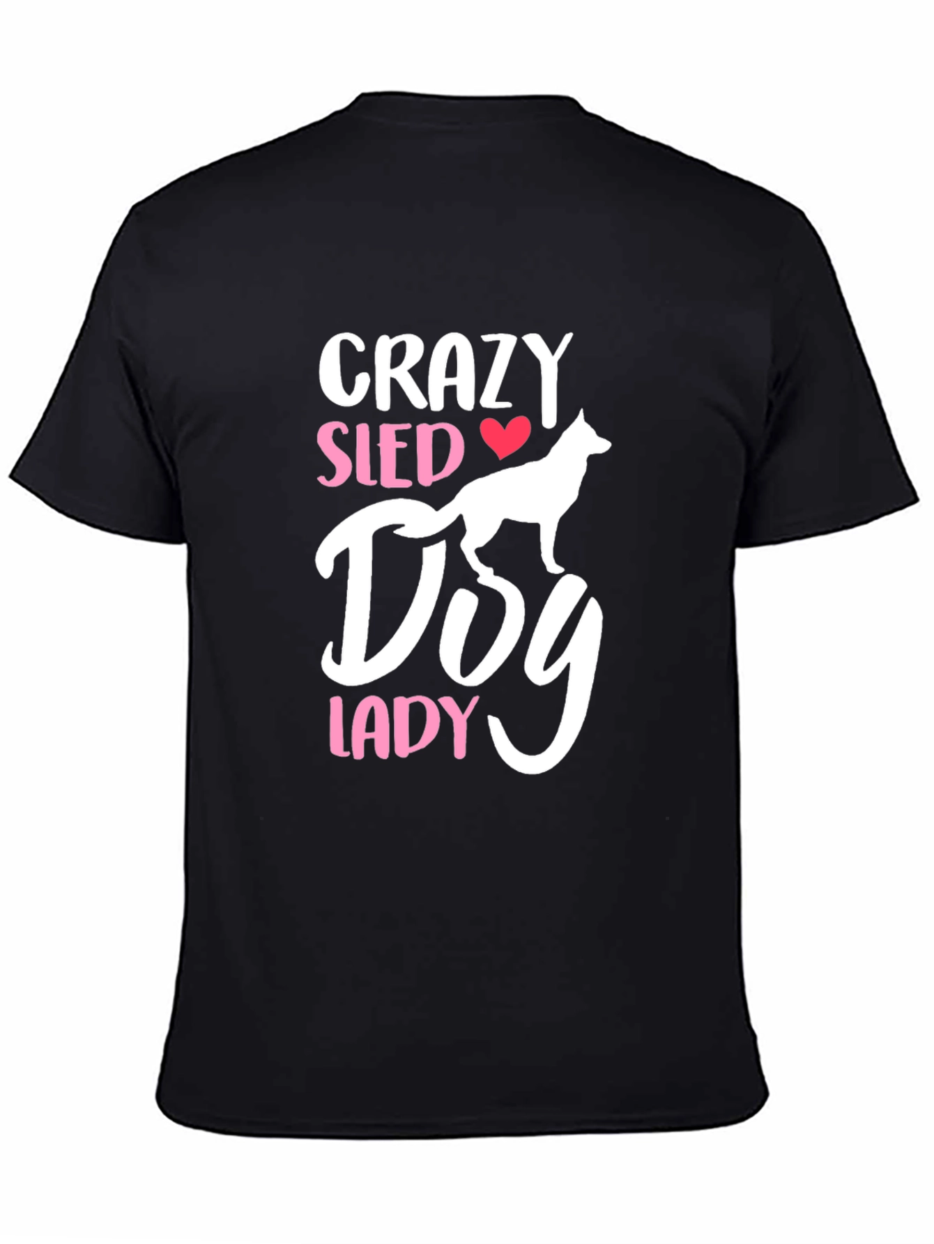 Crazy Sled Dog Lady T-Shirt - Novelty Graphic Tee