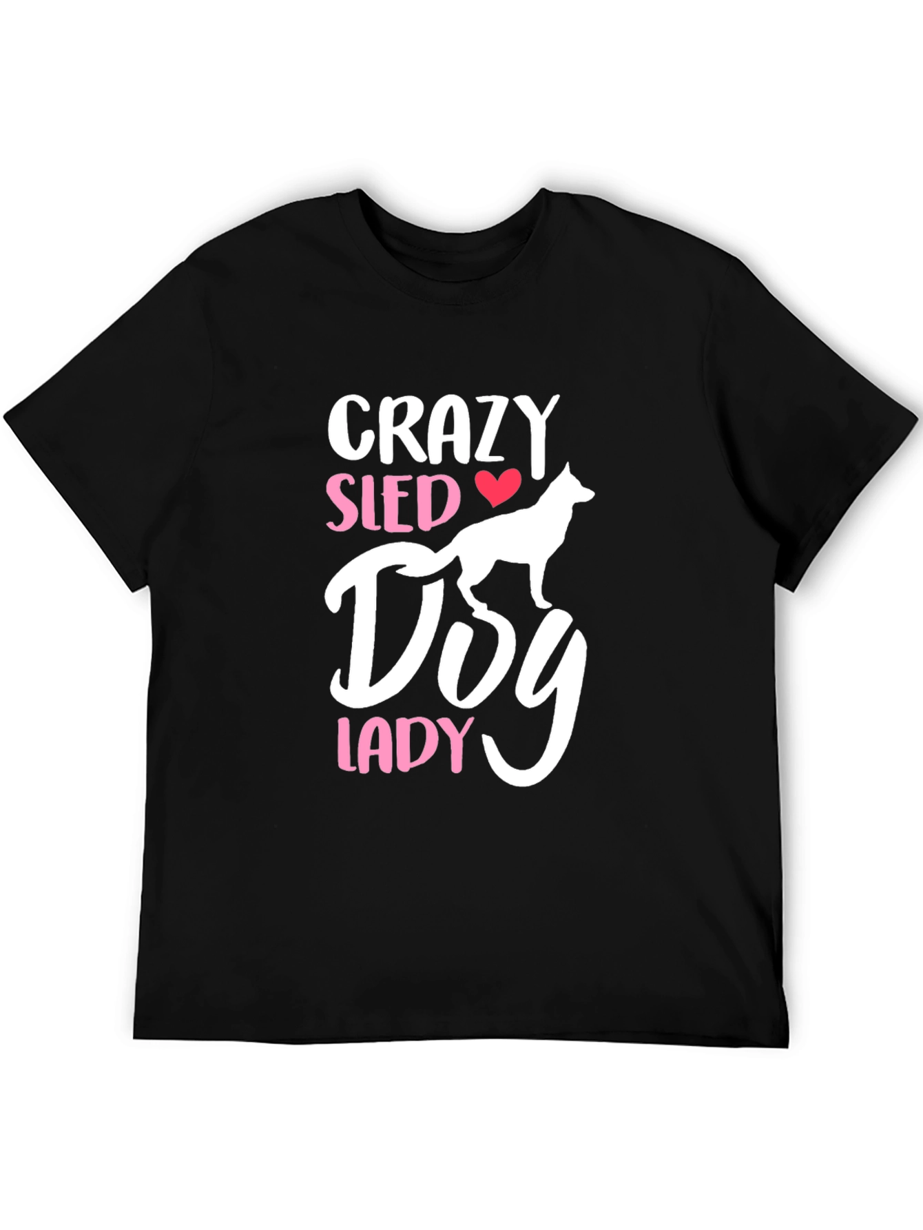 Crazy Sled Dog Lady T-Shirt - Novelty Graphic Tee