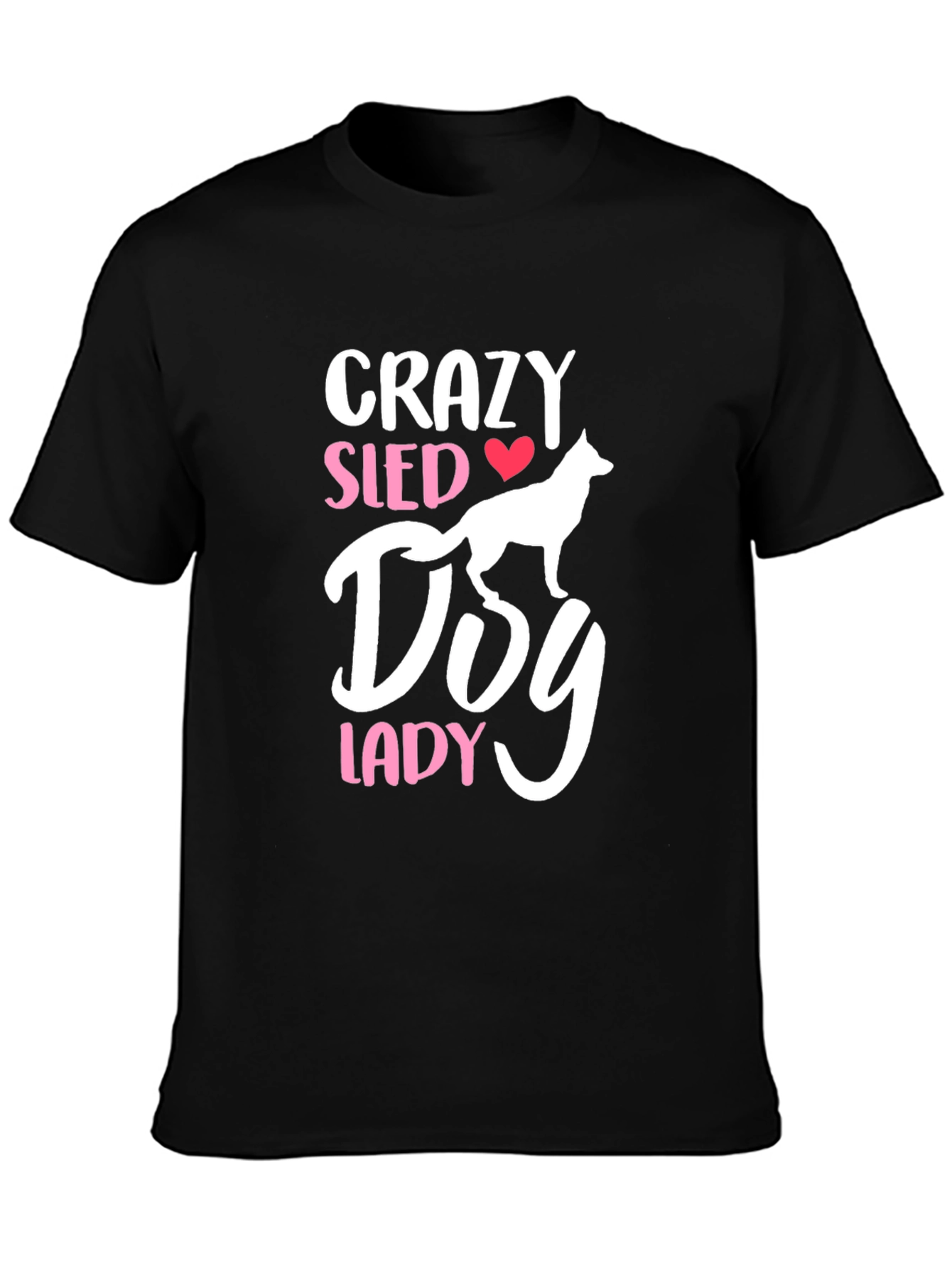 Crazy Sled Dog Lady T-Shirt - Novelty Graphic Tee