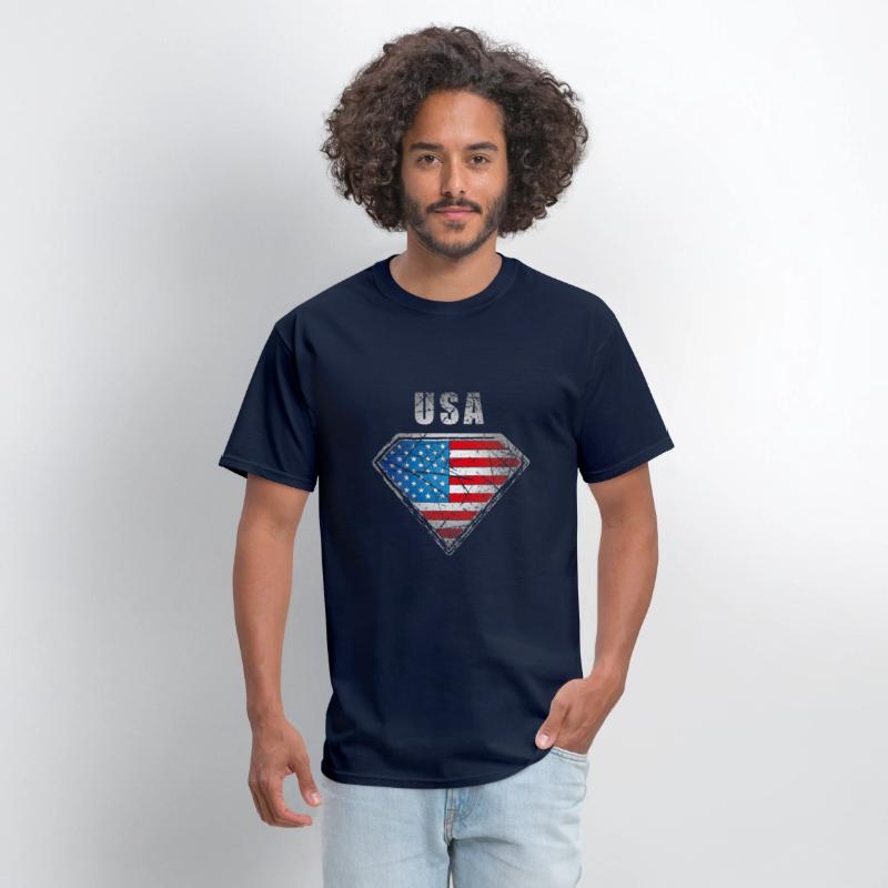 USA superhero flag legend vintage crest