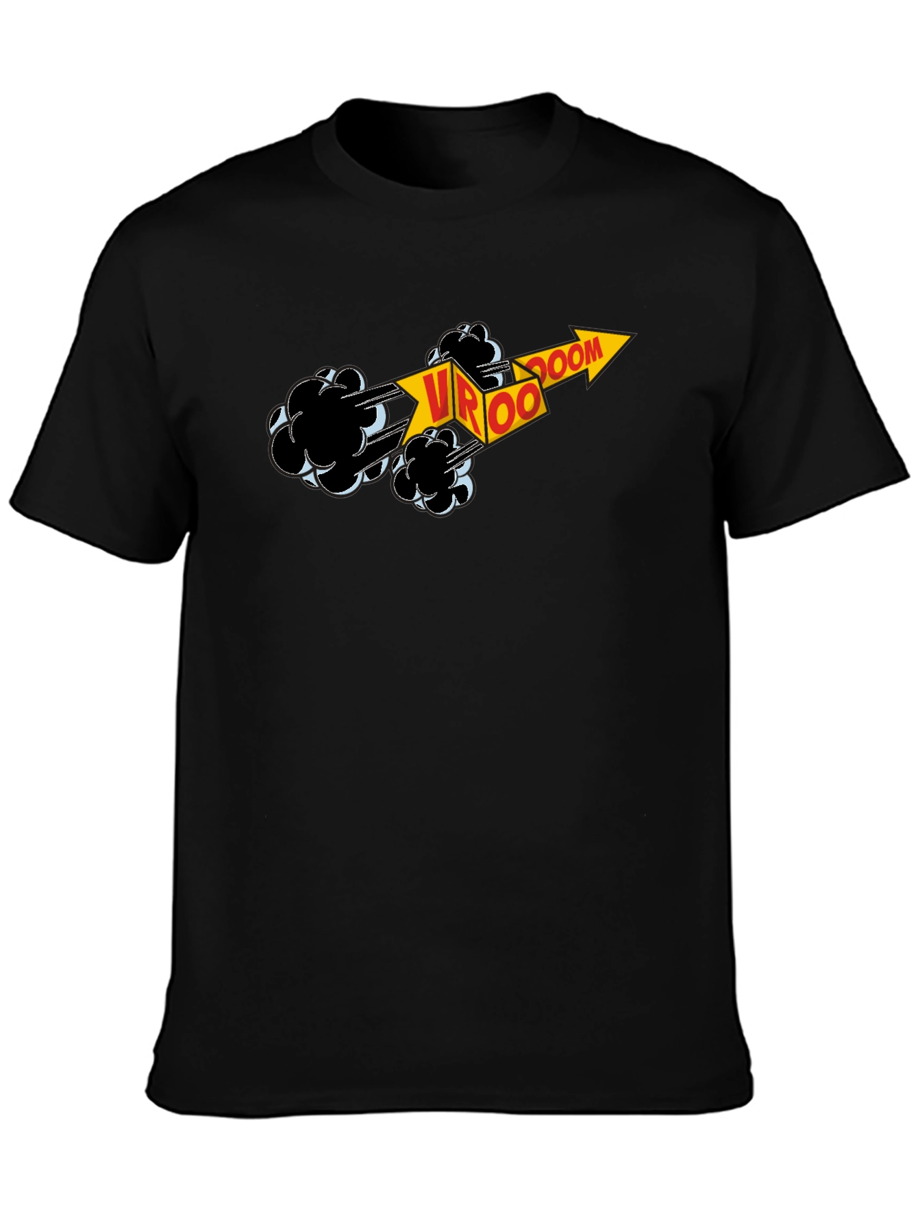 VROOM Graphic Black T-Shirt - Comic Style Design
