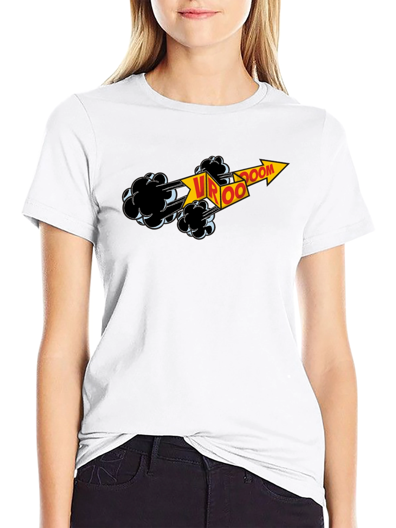 VROOM Graphic Black T-Shirt - Comic Style Design