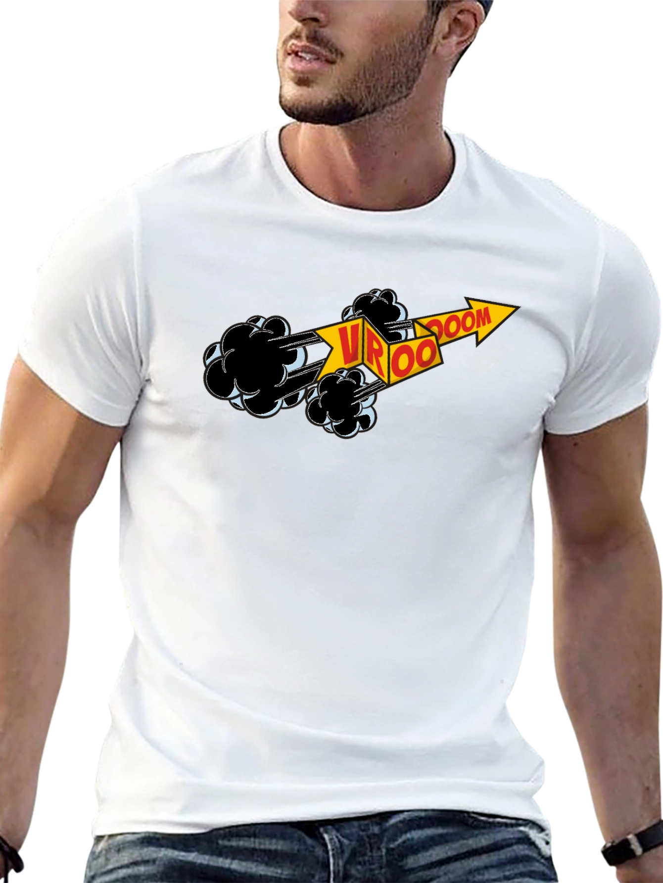 VROOM Graphic Black T-Shirt - Comic Style Design