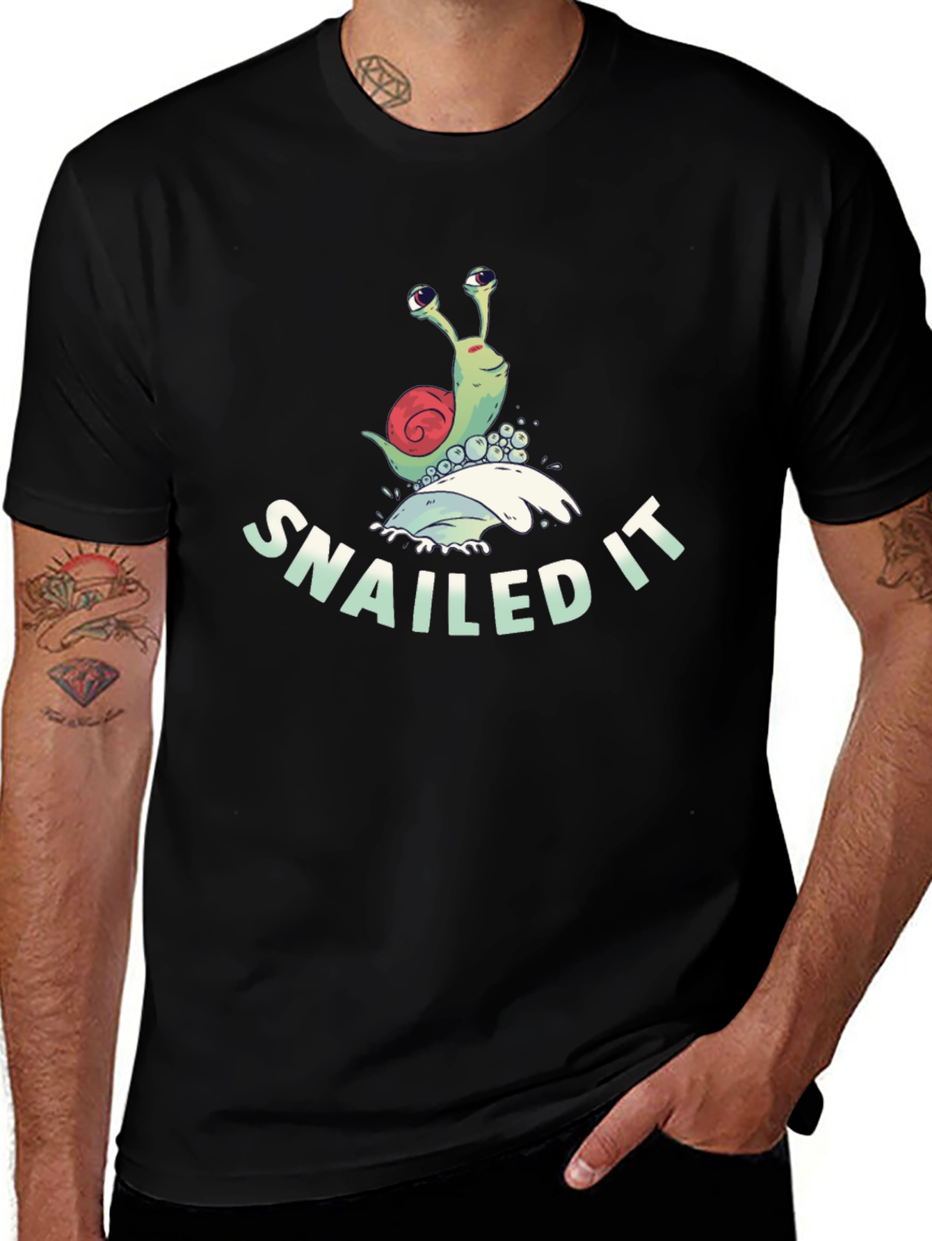Snailed It T-Shirt Funny Snail Pun Tee