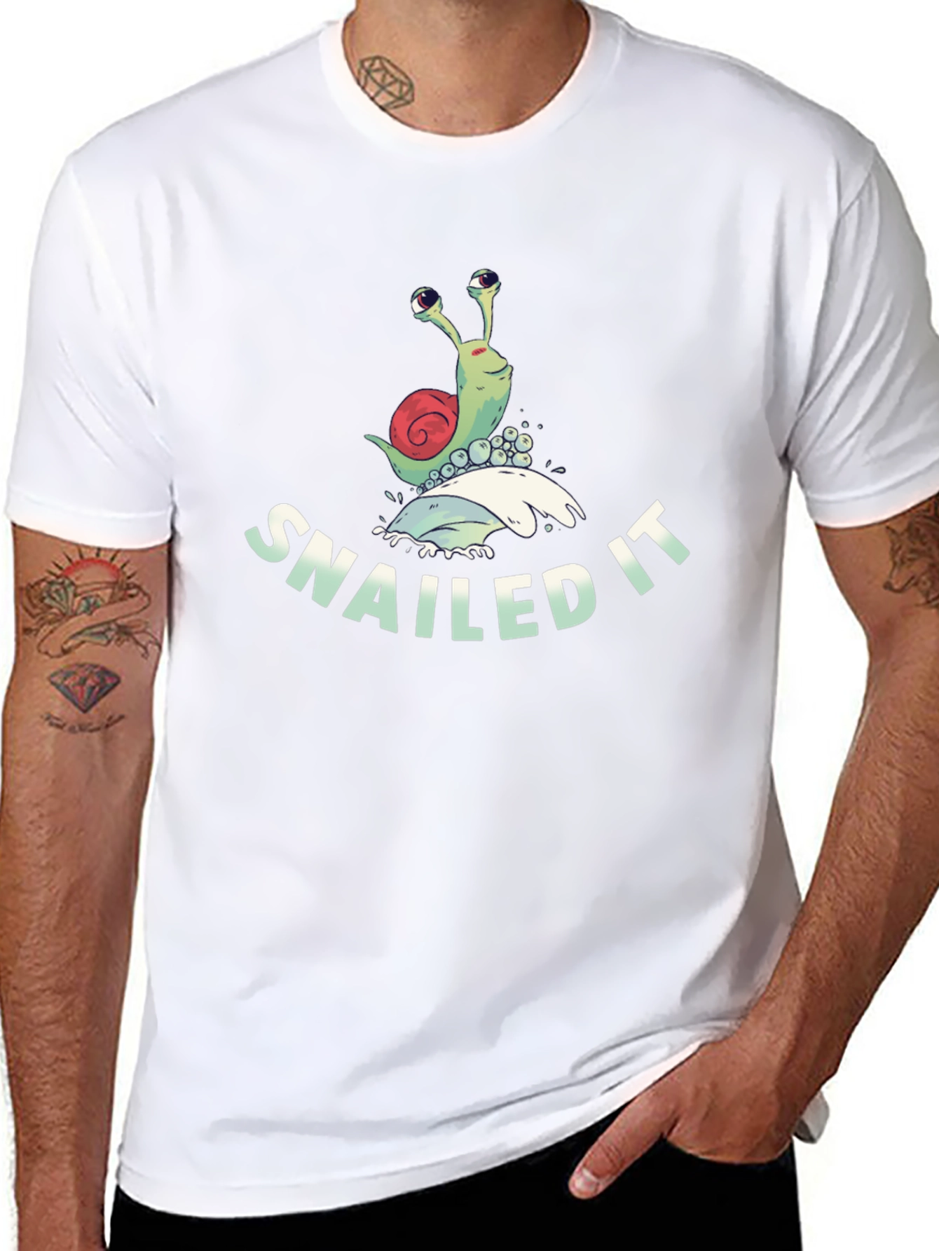 Snailed It T-Shirt Funny Snail Pun Tee