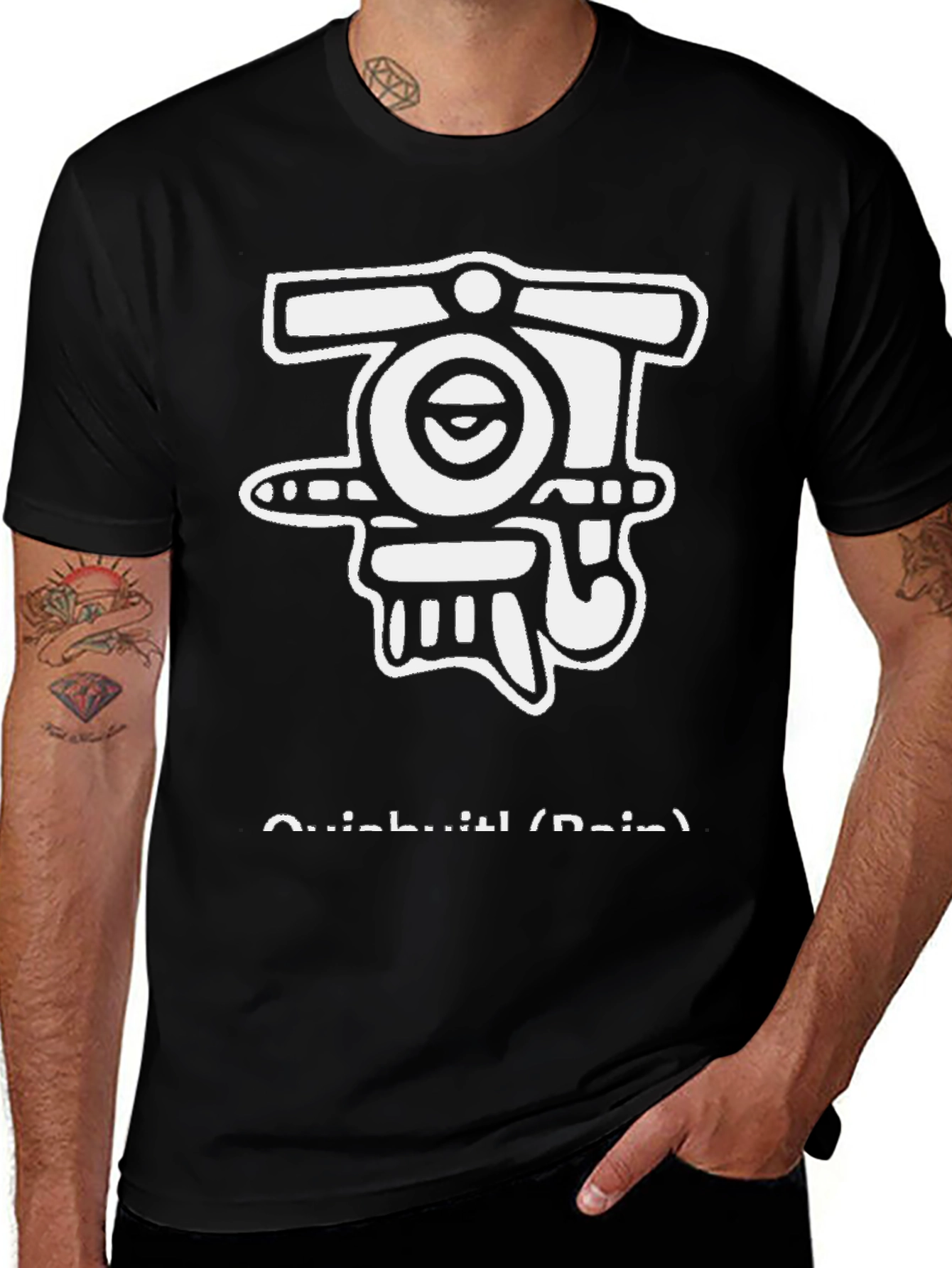 Abstract Aztec Black Graphic Tee