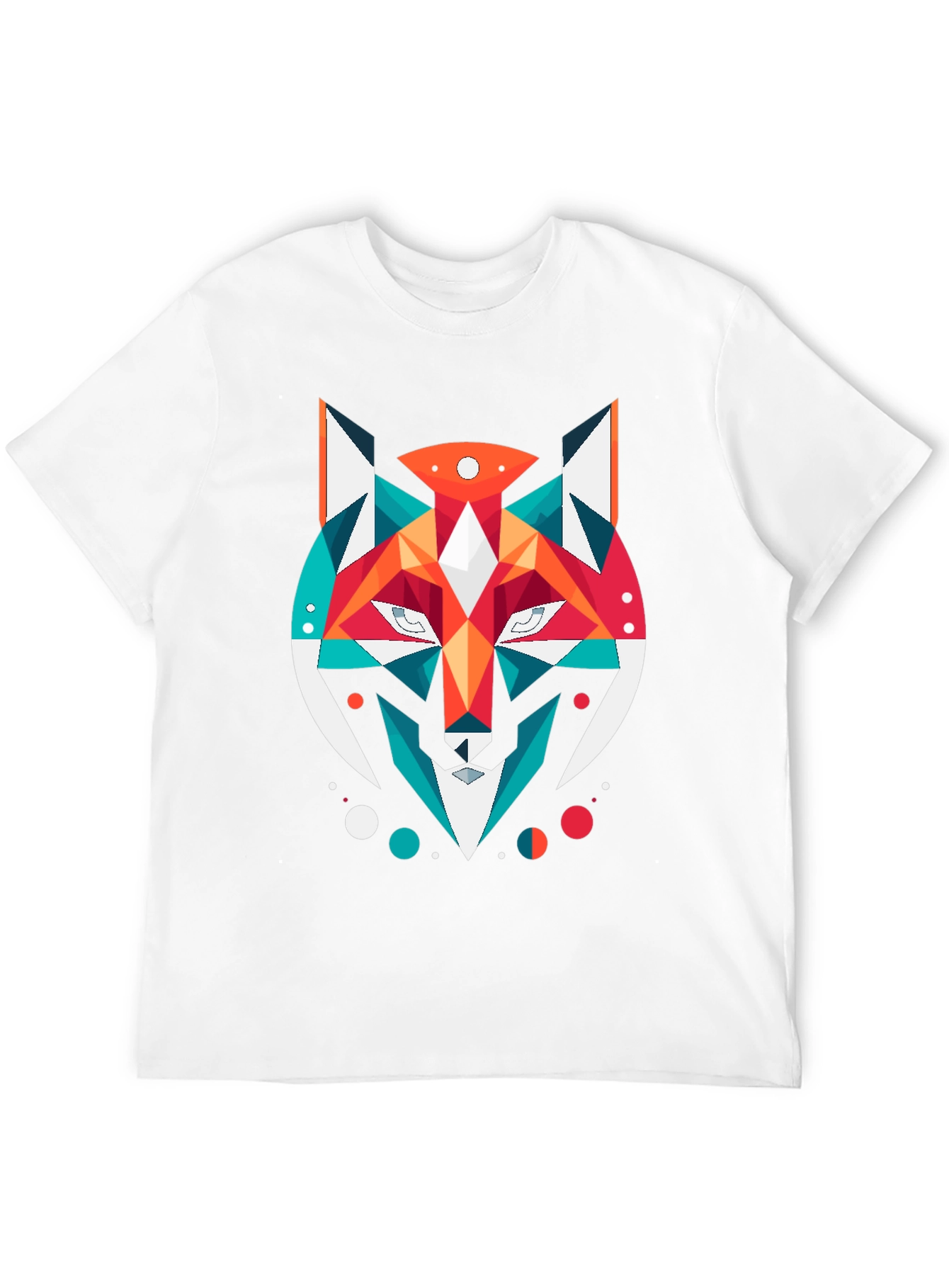 Geometric Fox Graphic Black T-Shirt