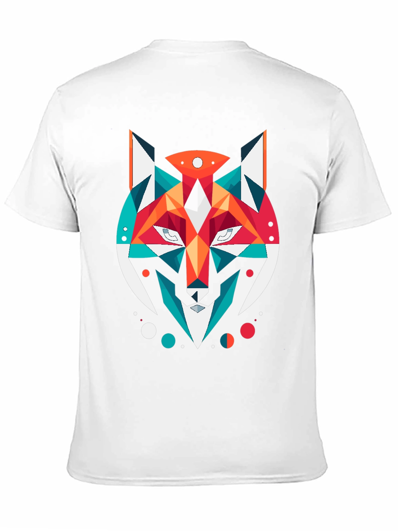 Geometric Fox Graphic Black T-Shirt