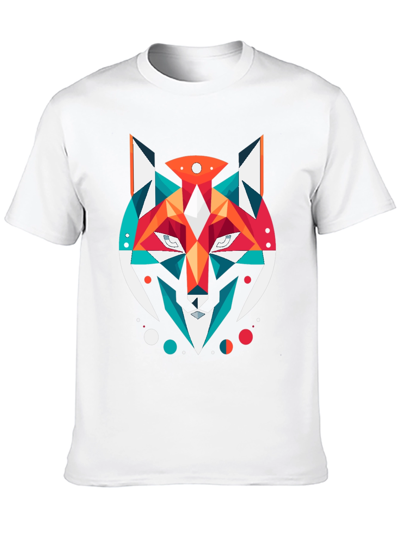 Geometric Fox Graphic Black T-Shirt