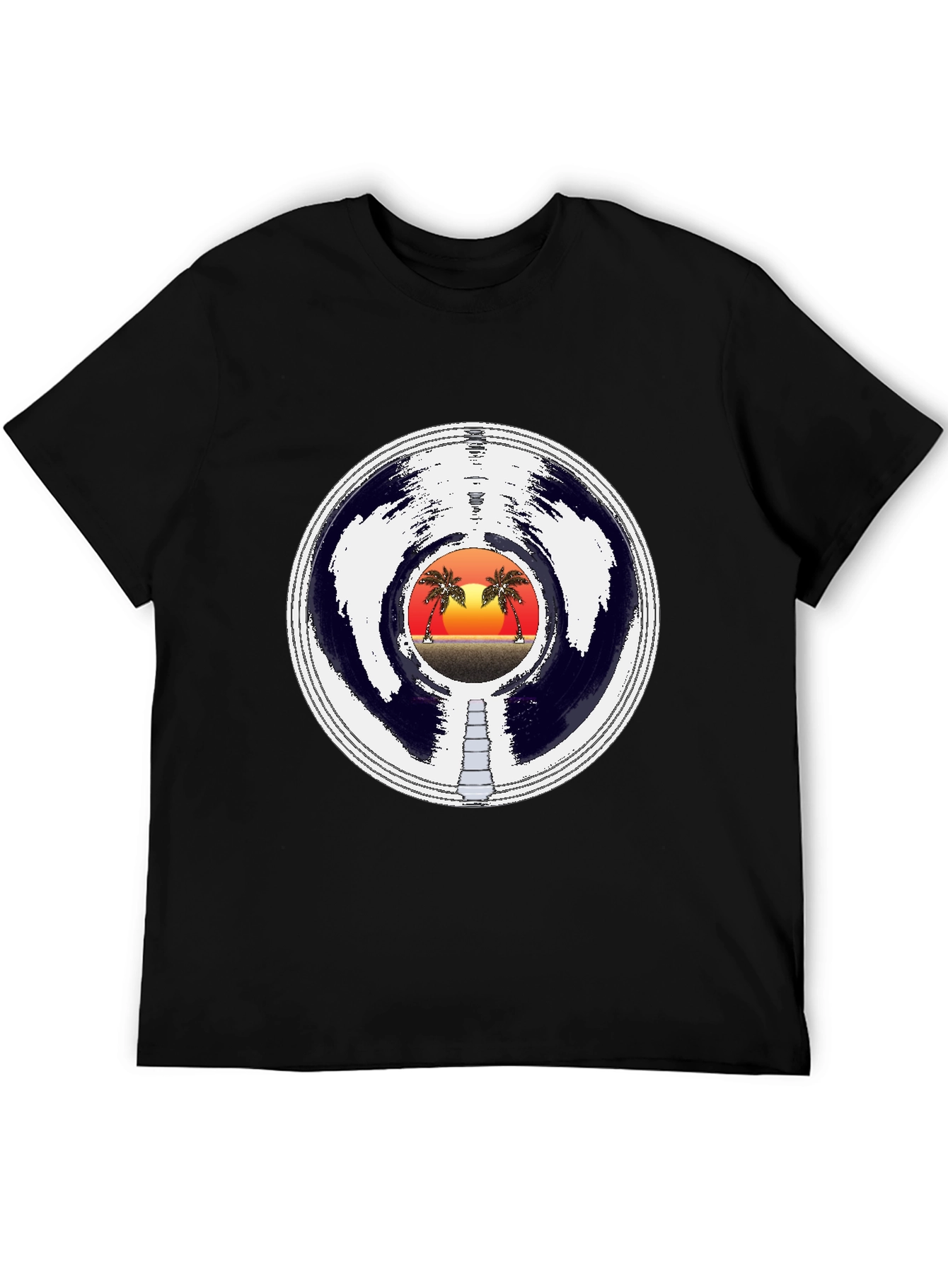 Retro Sunset Vinyl Record T-Shirt