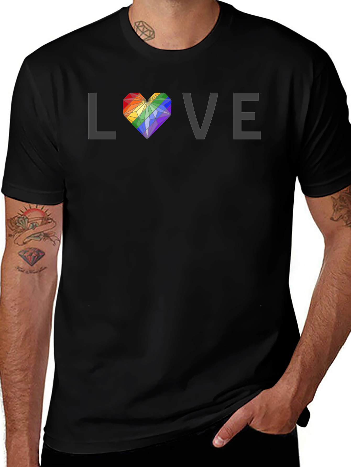Love Wins Pride Rainbow Heart Graphic T-Shirt