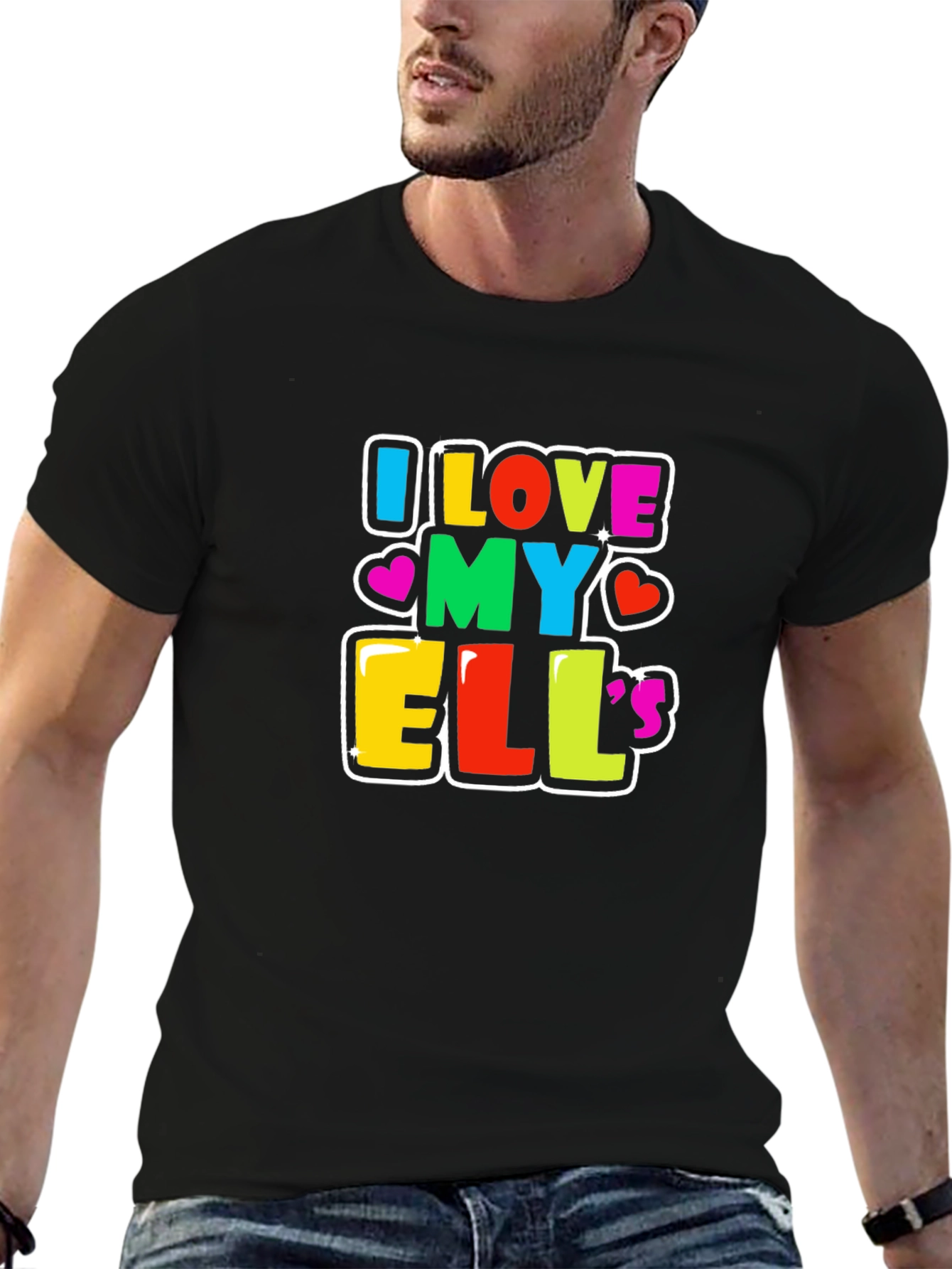 I Love My Ellies T-Shirt - Black Cotton Blend