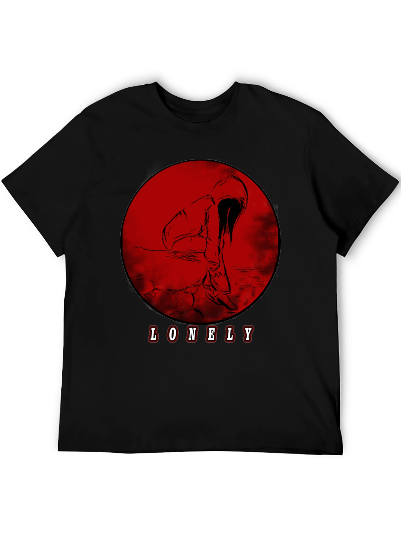 Lonely Graphic Tee - Red Moon Design