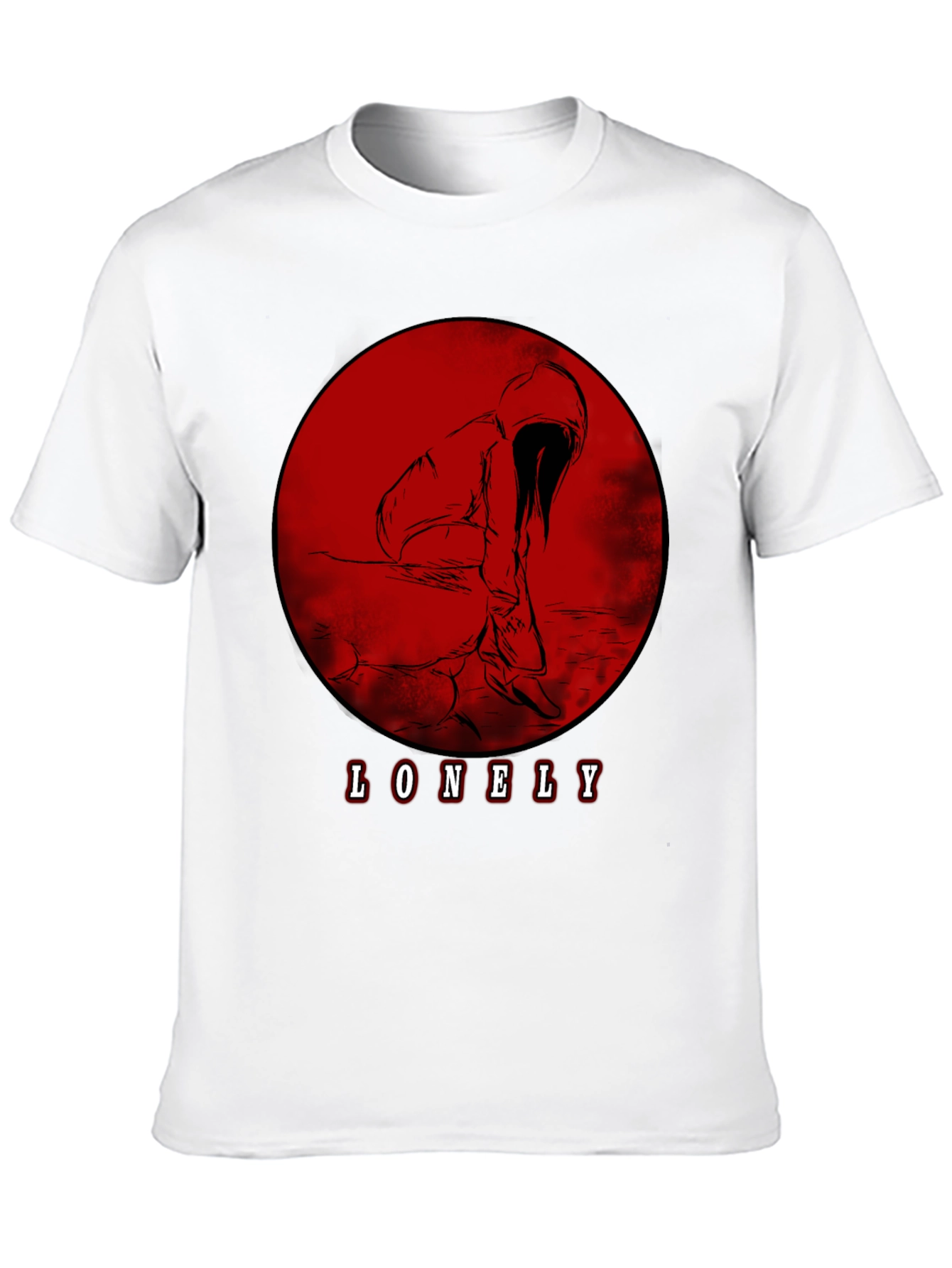 Lonely Graphic Tee - Red Moon Design